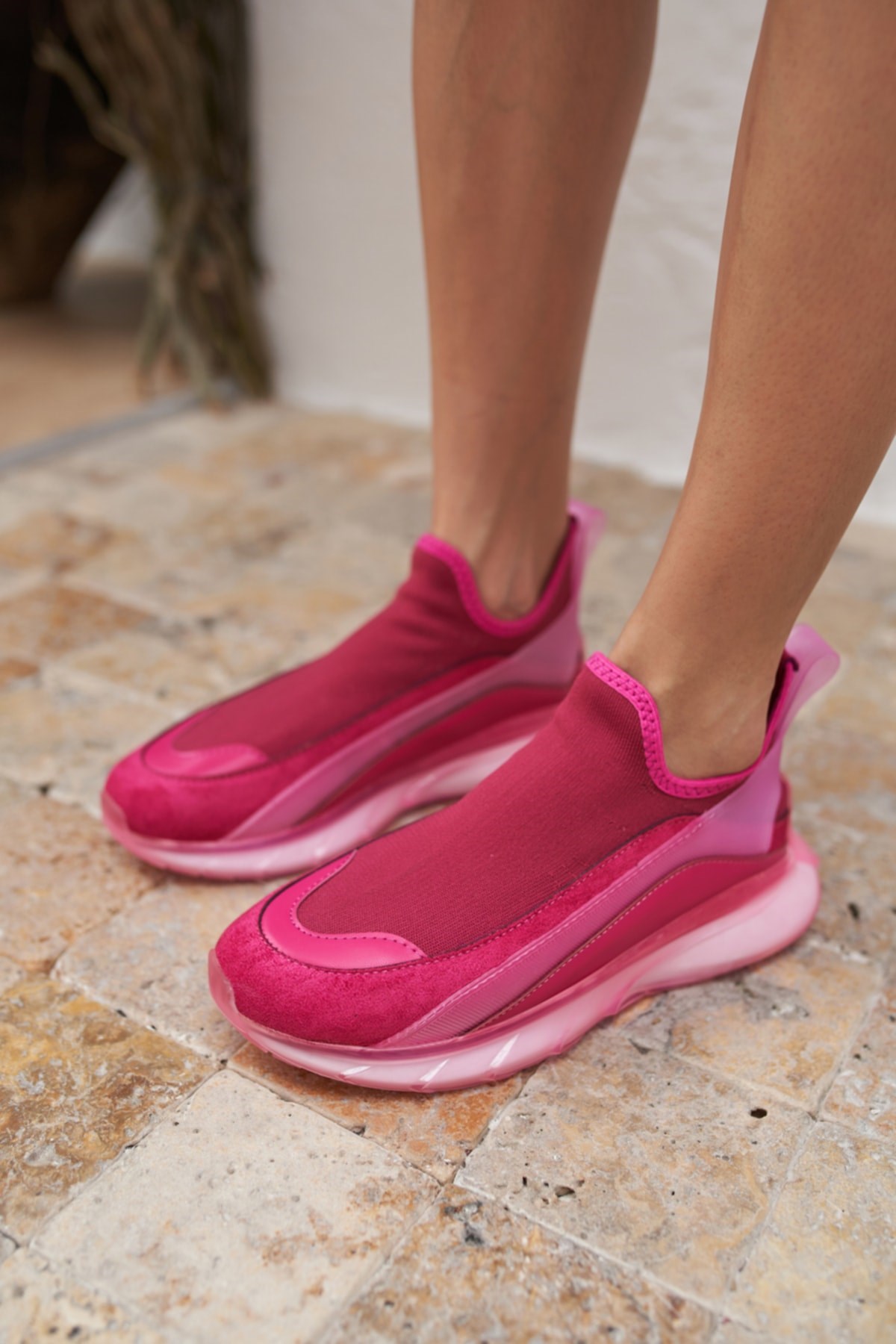 Calole Kadın Fusya Trıko Airtaban Detay Sneakers