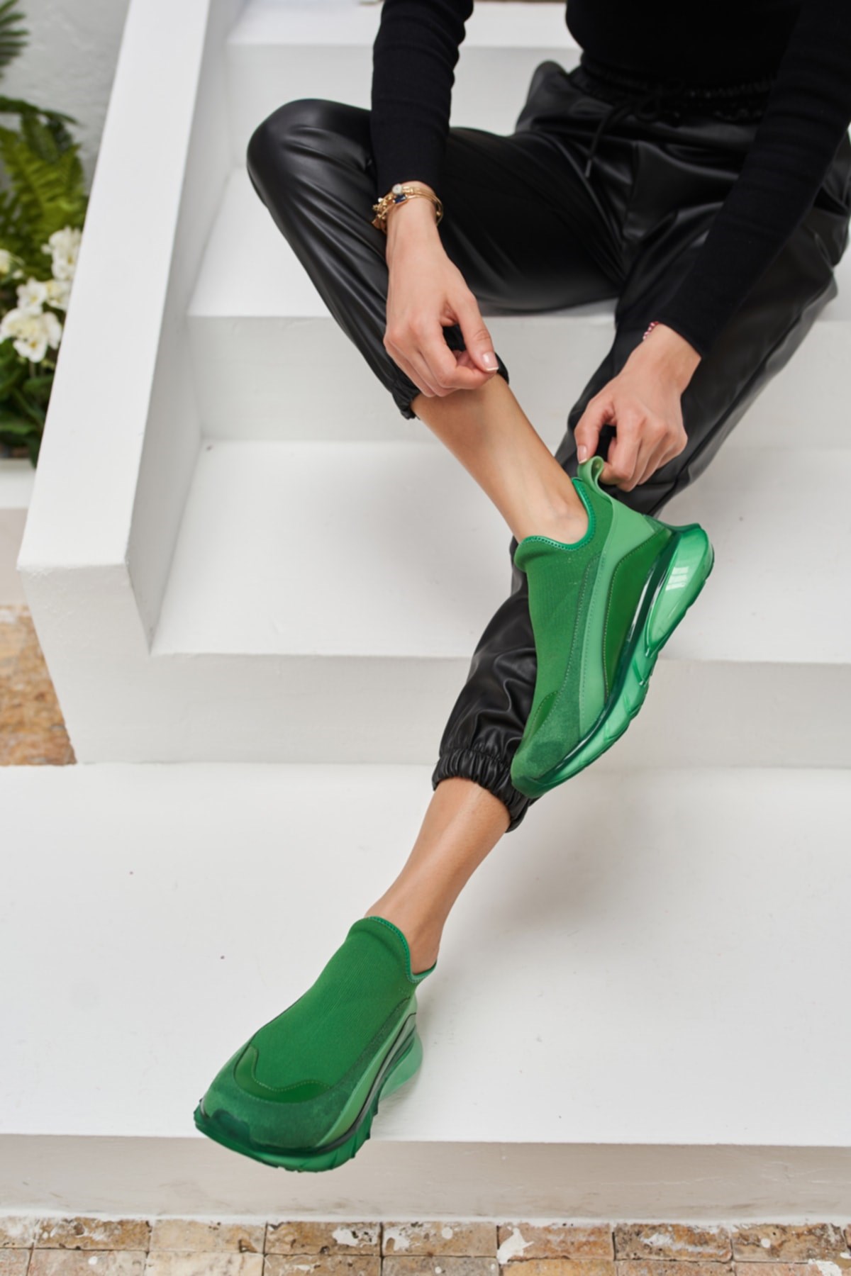 Calole Kadın Yeşil Trıko Airtaban Detay Sneakers