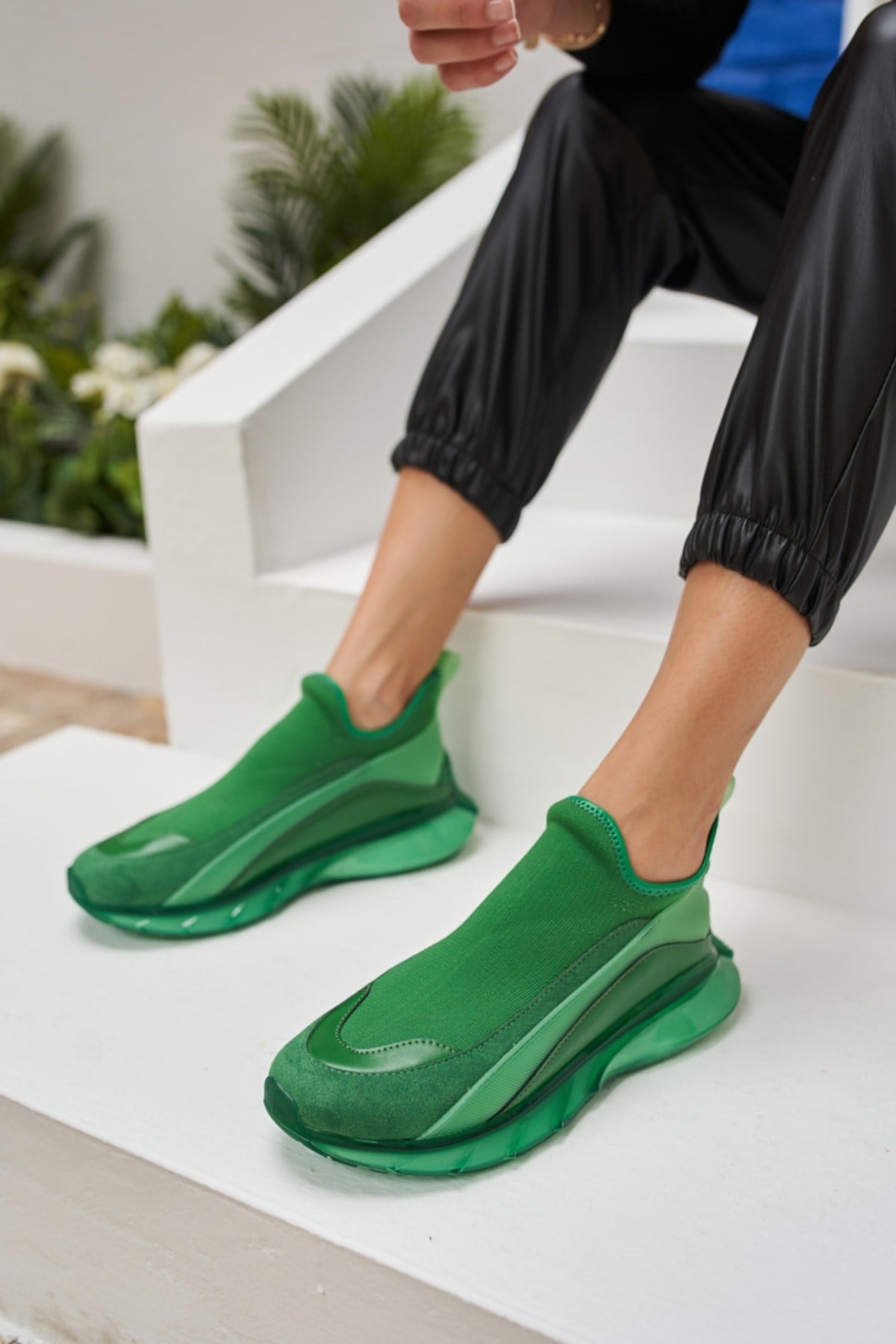 Calole Kadın Yeşil Trıko Airtaban Detay Sneakers