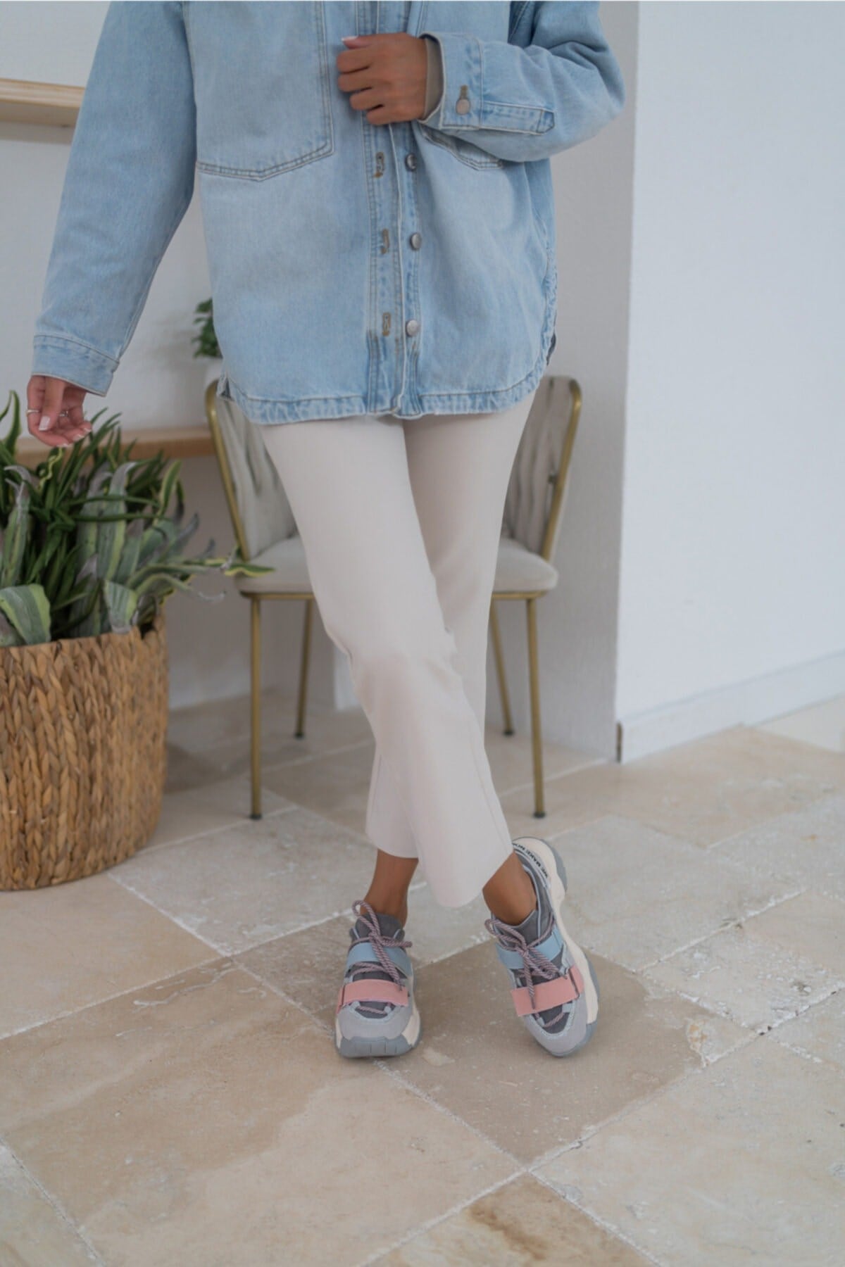 Brecka Kadin Gri Siyah Sneakers