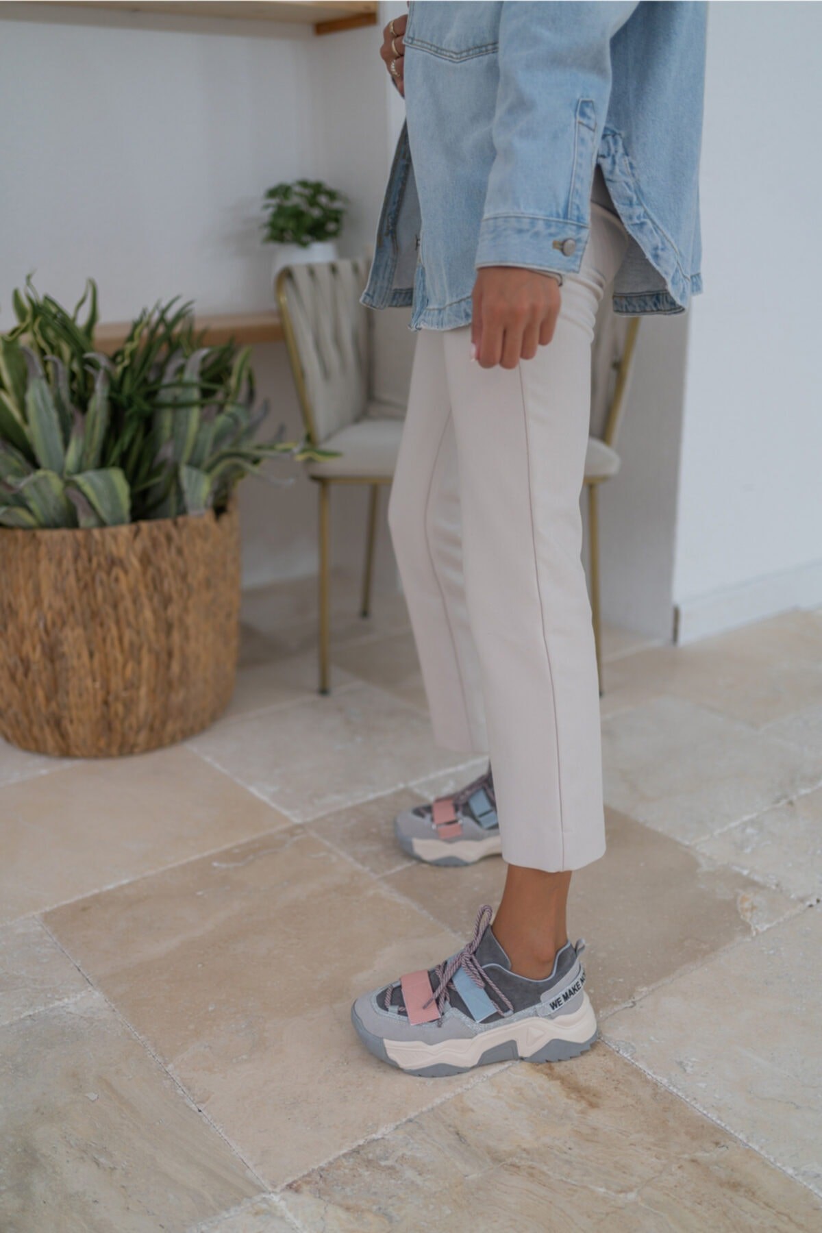Brecka Kadin Gri Siyah Sneakers