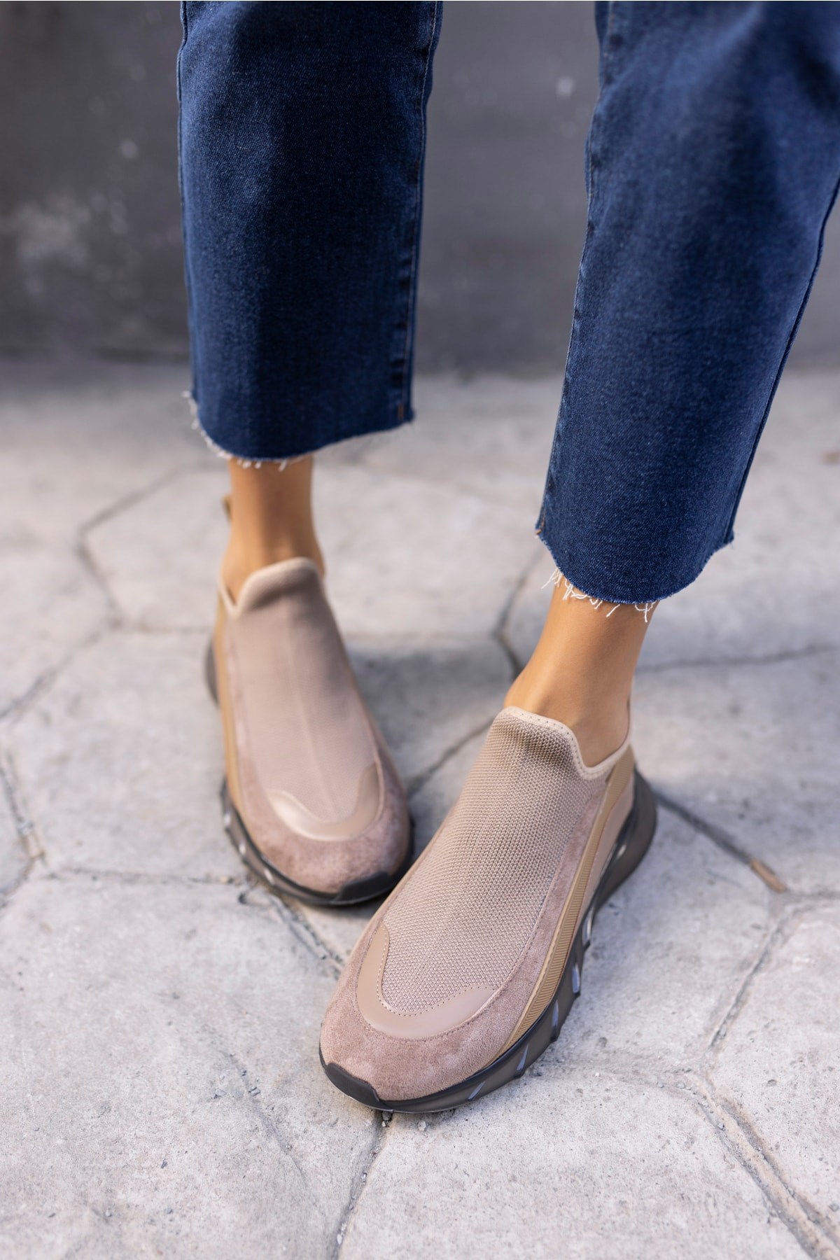 Calole Kadın Vizon Çorap Sneakers