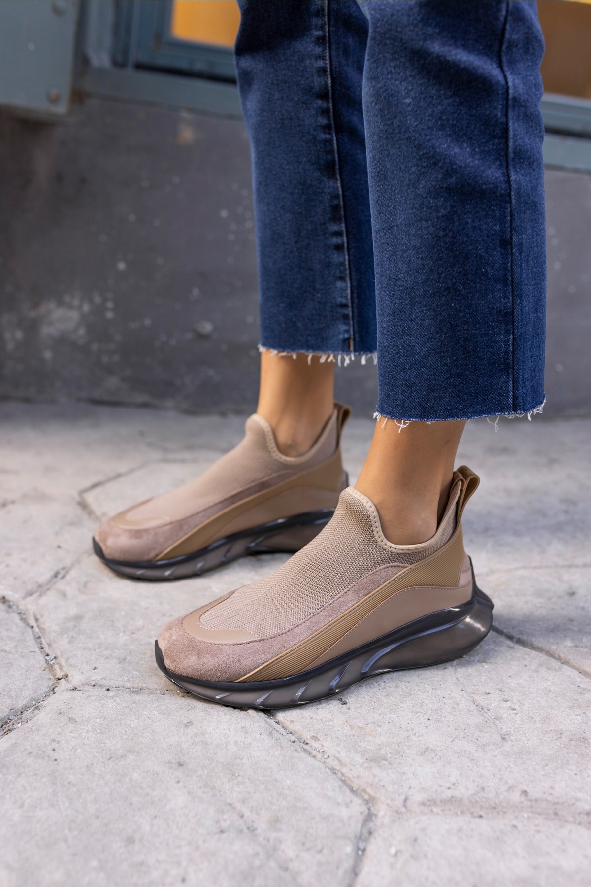 Calole Kadın Vizon Çorap Sneakers