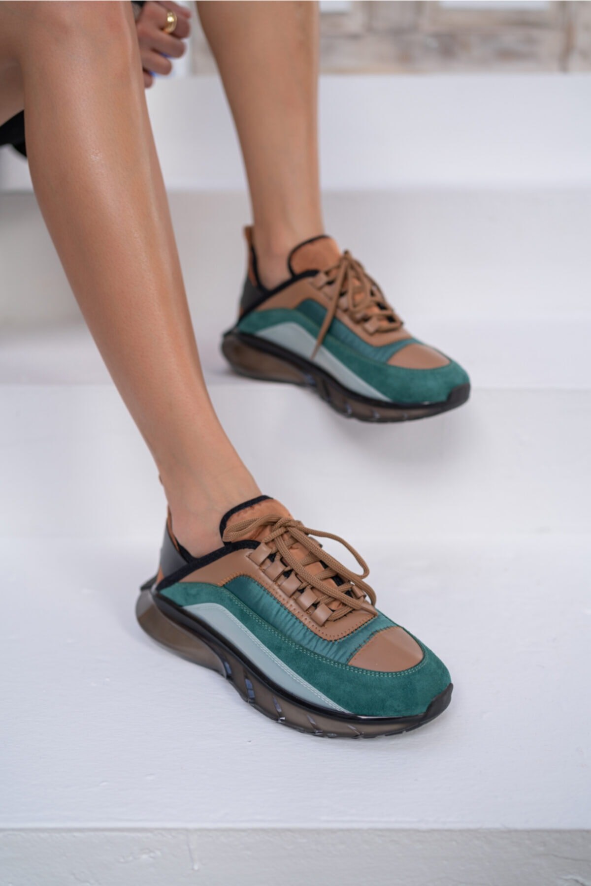 Marla Kadın Yeşil Suet Air Taban Detay Sneakers