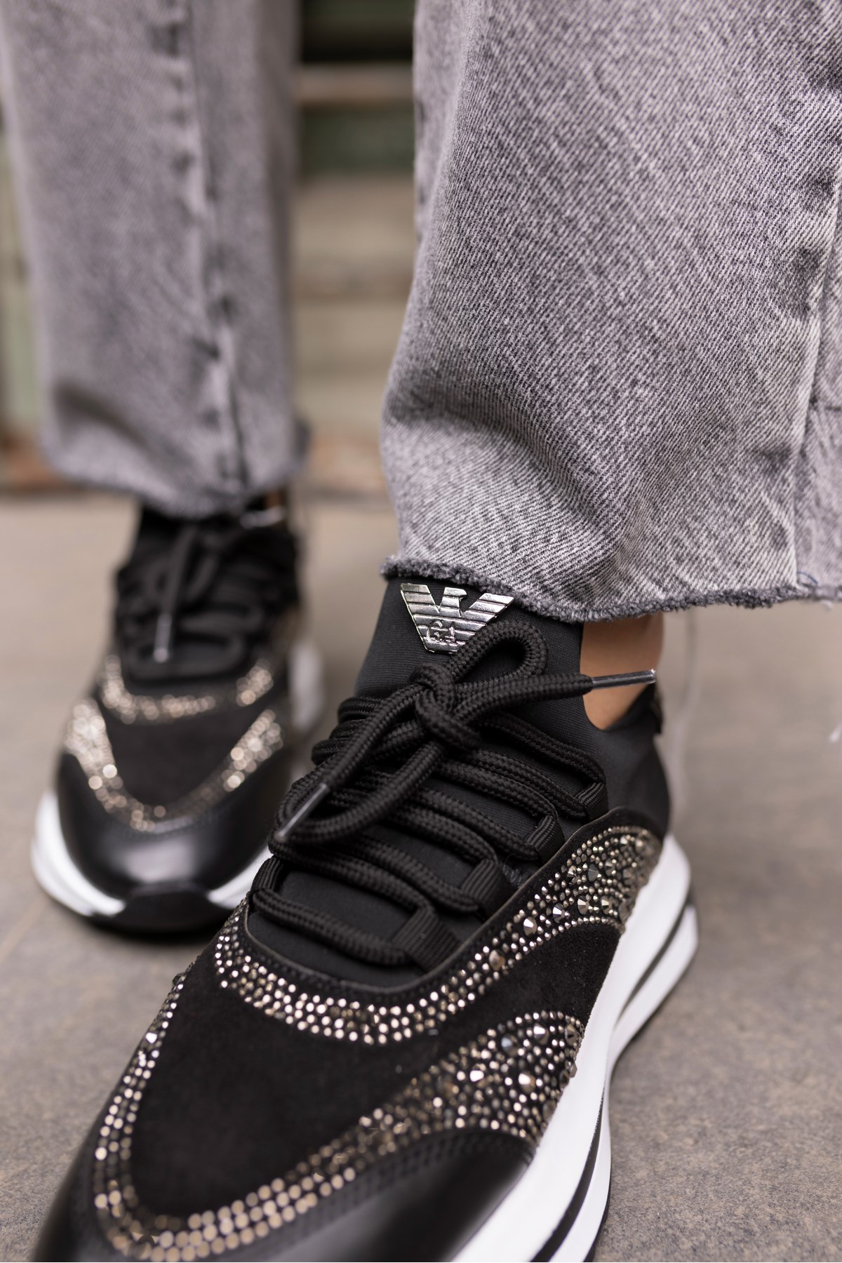 COLLE KADİN SİYAH SCUBA MALZEME SİYAH TAŞ SNEAKER