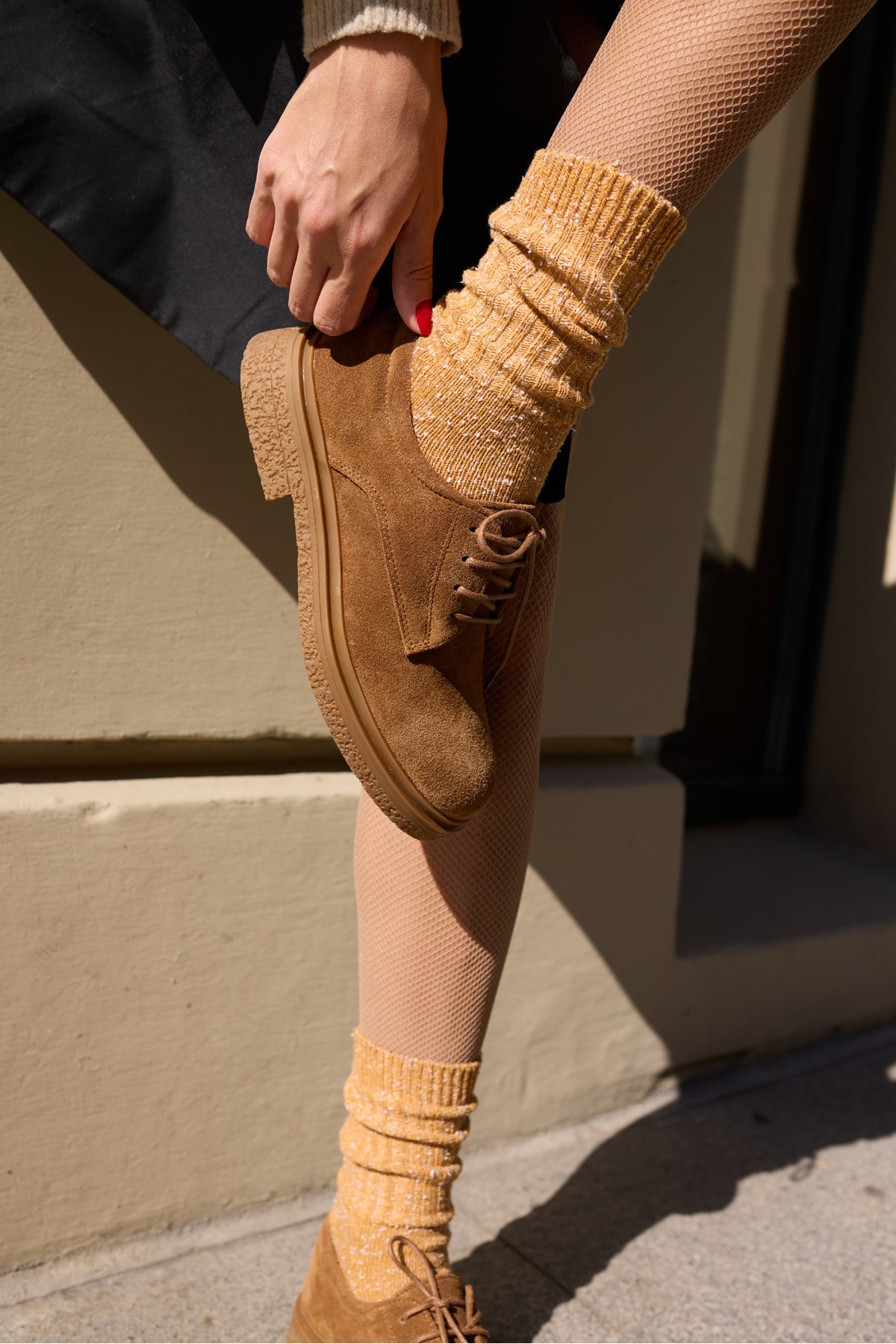 LECH KADIN TABA GERCEK SUET BAGCIKLI OXFORD LOAFER AYAKKABİ