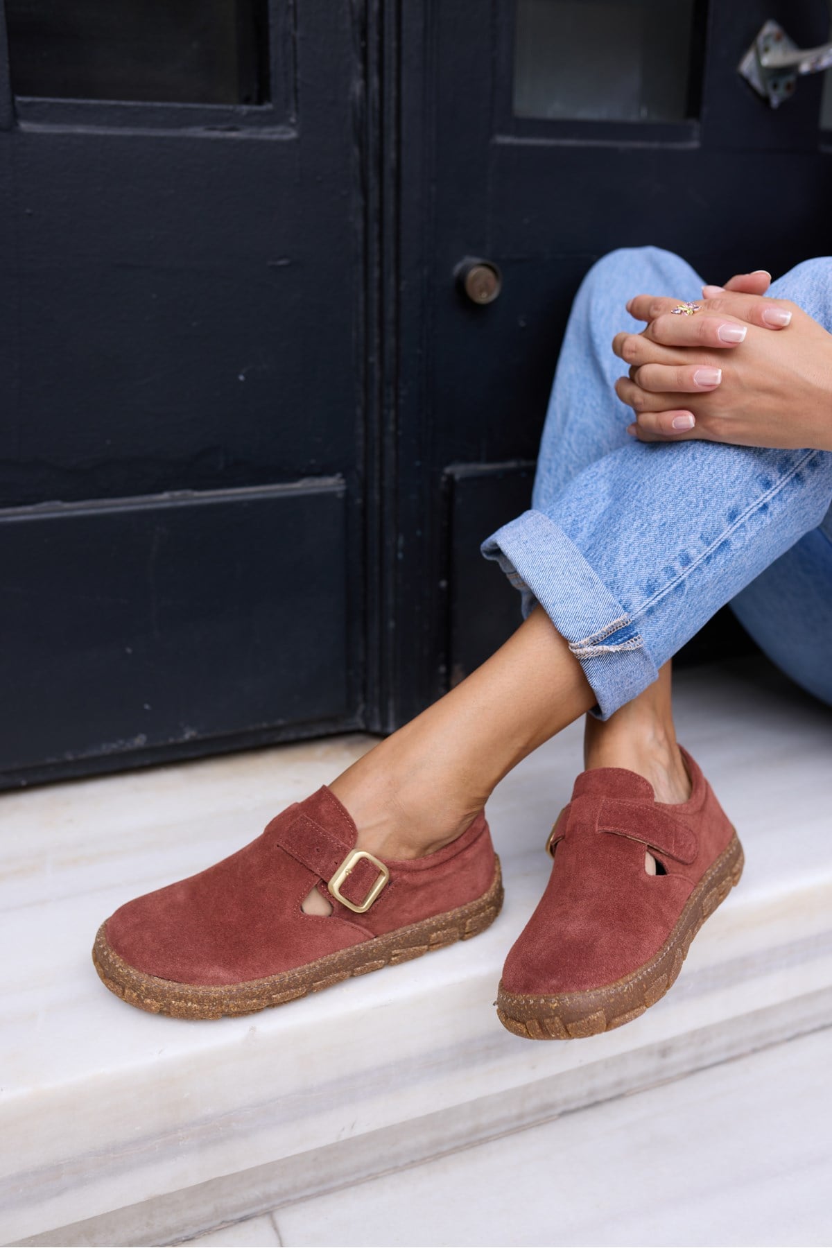 ALESSİ KADİN TARÇİN KİREMİT GERCEK SÜET LOAFER AYAKKABİ