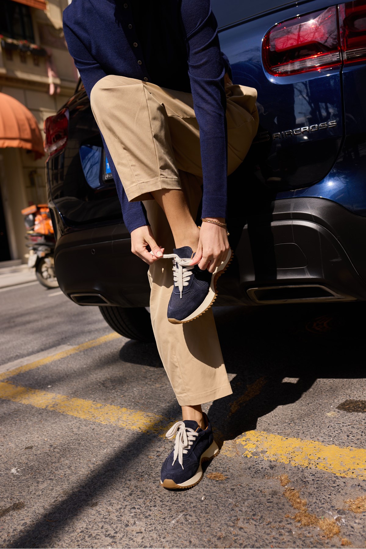 PELLUNA KADİN LACİVERT GERCEK DERİ SUET SNEAKER