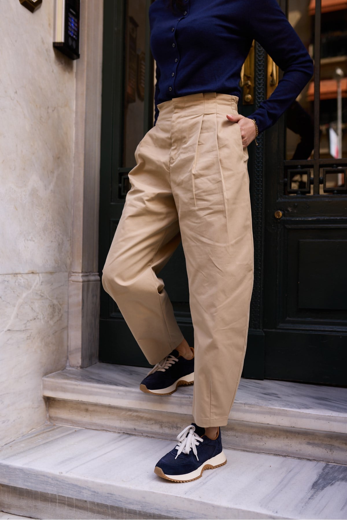 PELLUNA KADİN LACİVERT GERCEK DERİ SUET SNEAKER