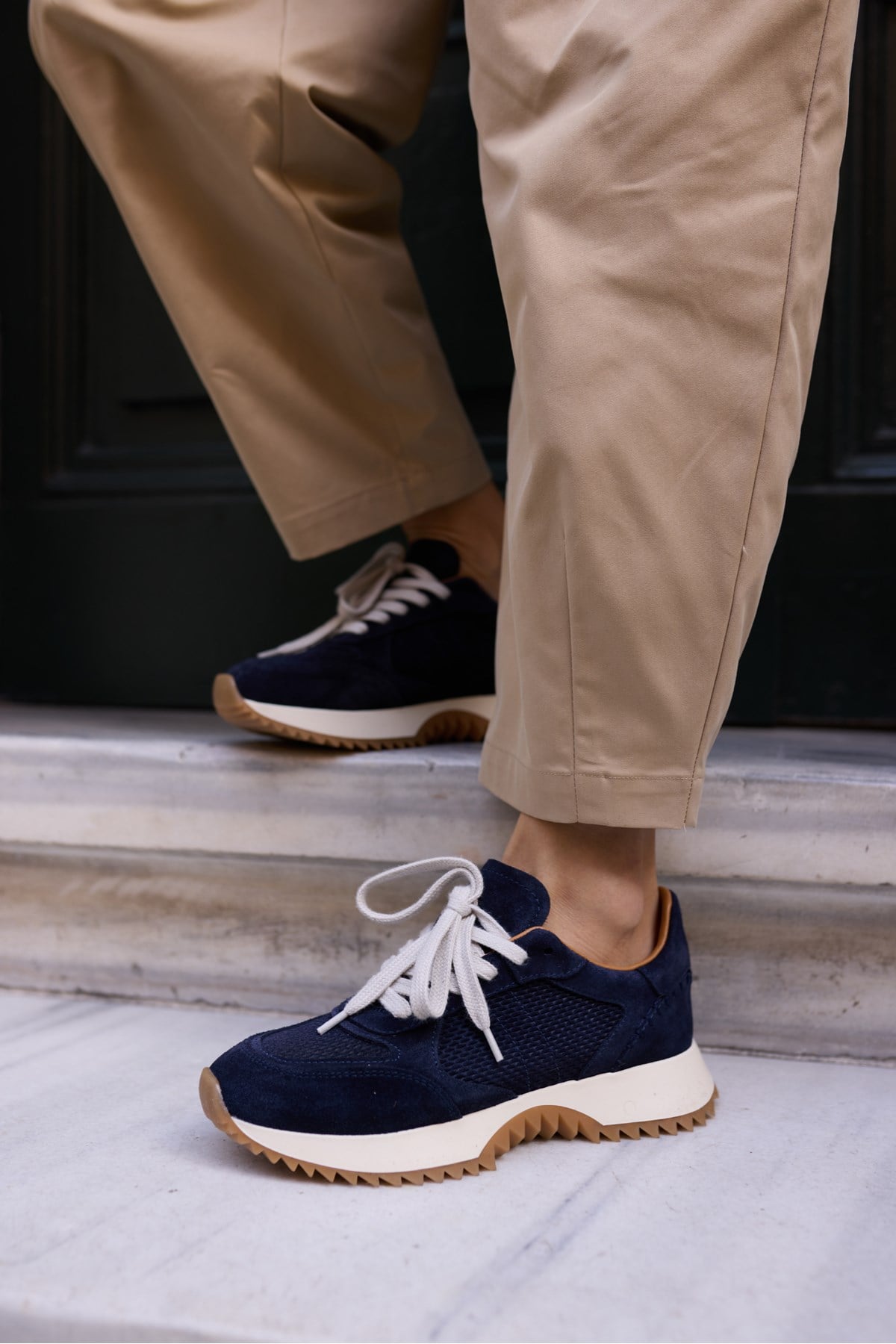 PELLUNA KADİN LACİVERT GERCEK DERİ SUET SNEAKER