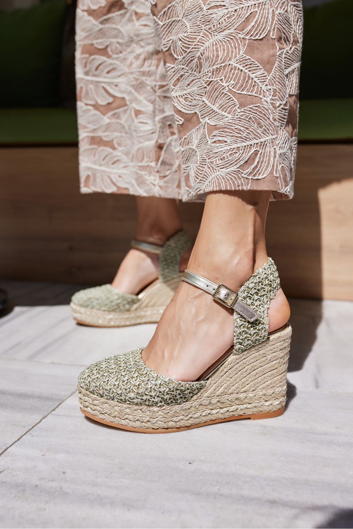 TİRİ KADIN YEŞİL MINT ESPADRIL DOLGU TABAN İSPANYA URETIM SANDALET
