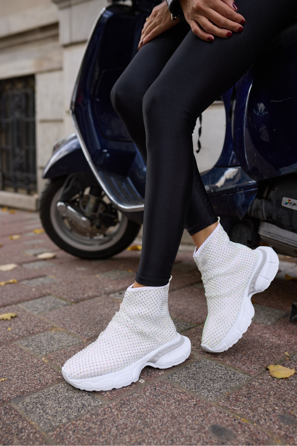 DEJAA KADIN BEYAZ TAS DETAY BOT SNEAKER