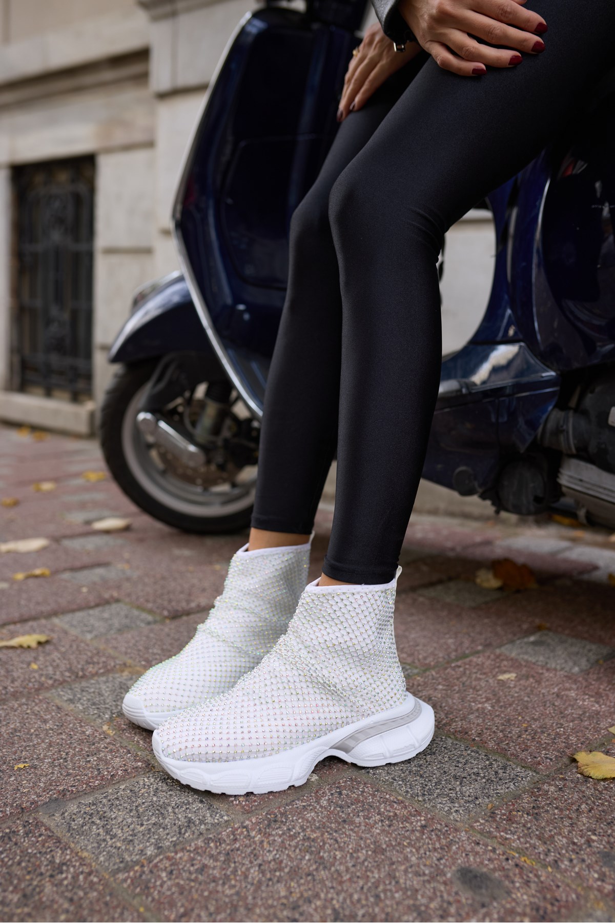 DEJAA KADIN BEYAZ TAS DETAY BOT SNEAKER