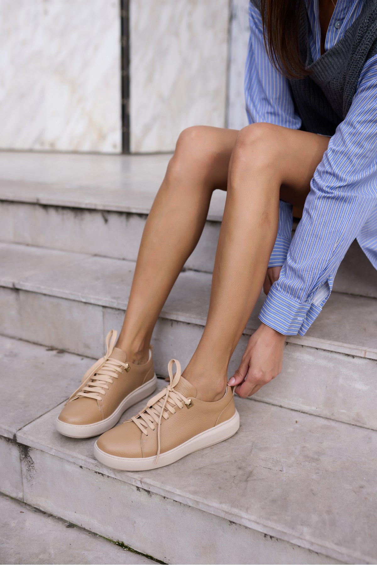 ARİANA KADIN NUDE GERCEK DERİ BAGCIKLI SNEAKER