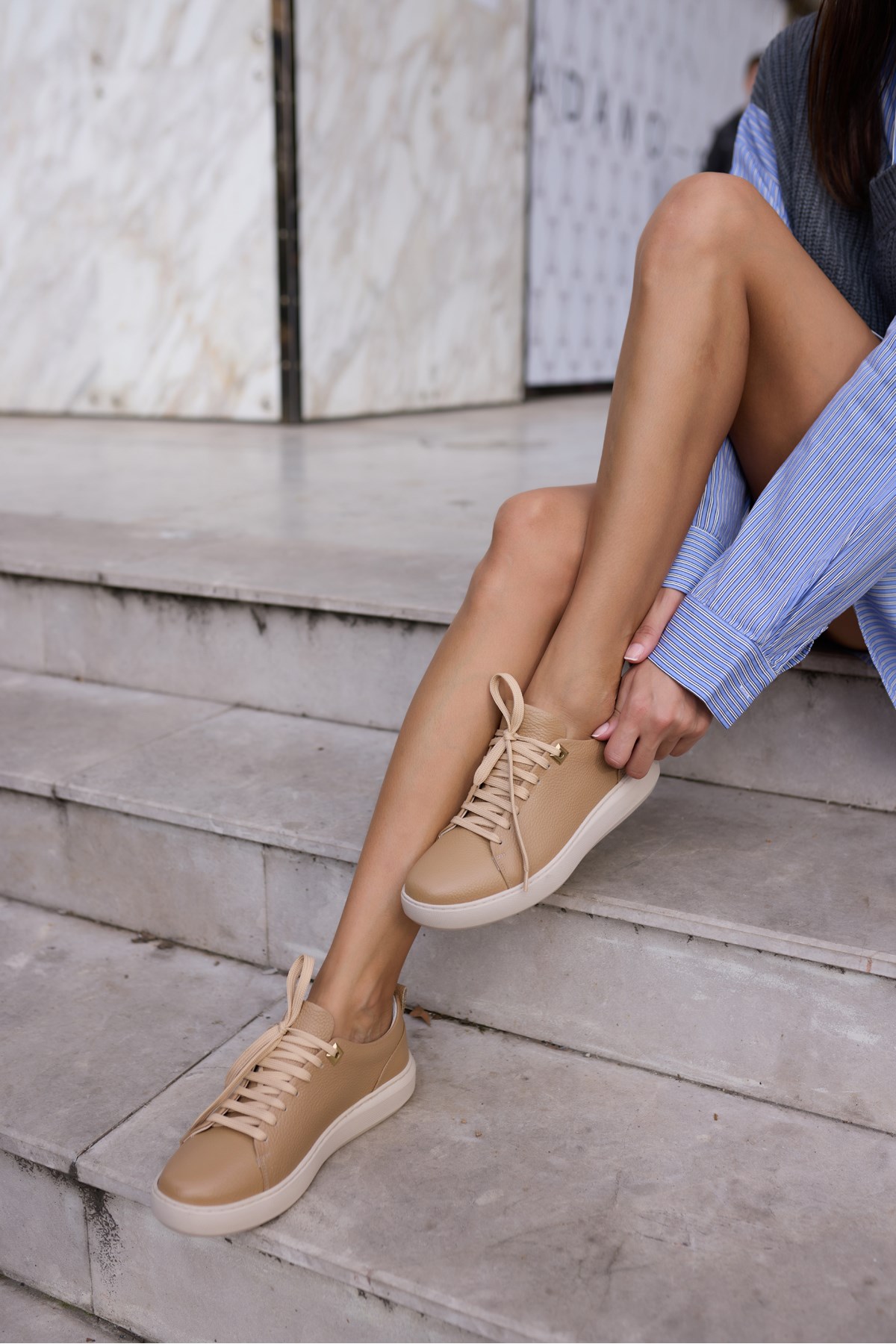 ARİANA KADIN NUDE GERCEK DERİ BAGCIKLI SNEAKER