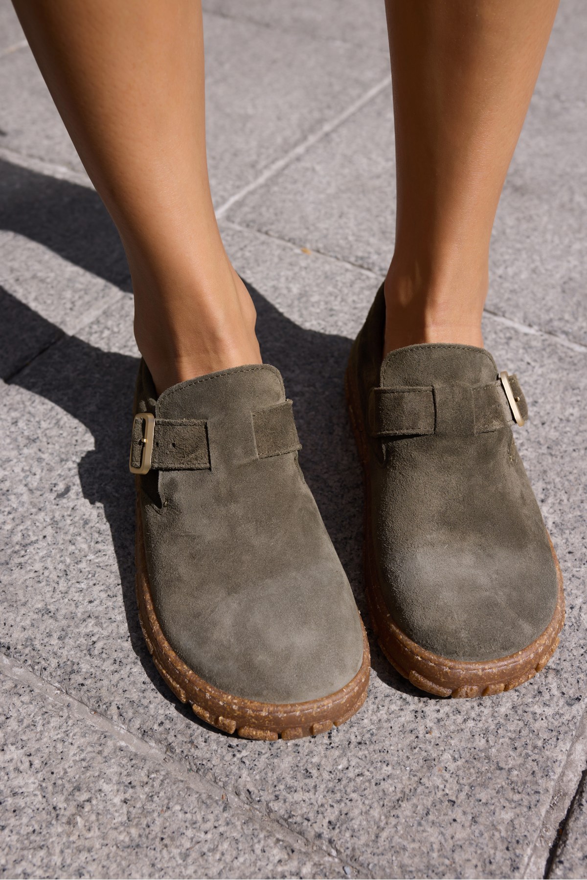 ALESSİ KADİN YEŞİL HAKİ GERCEK SUET LOAFER AYAKKABİ