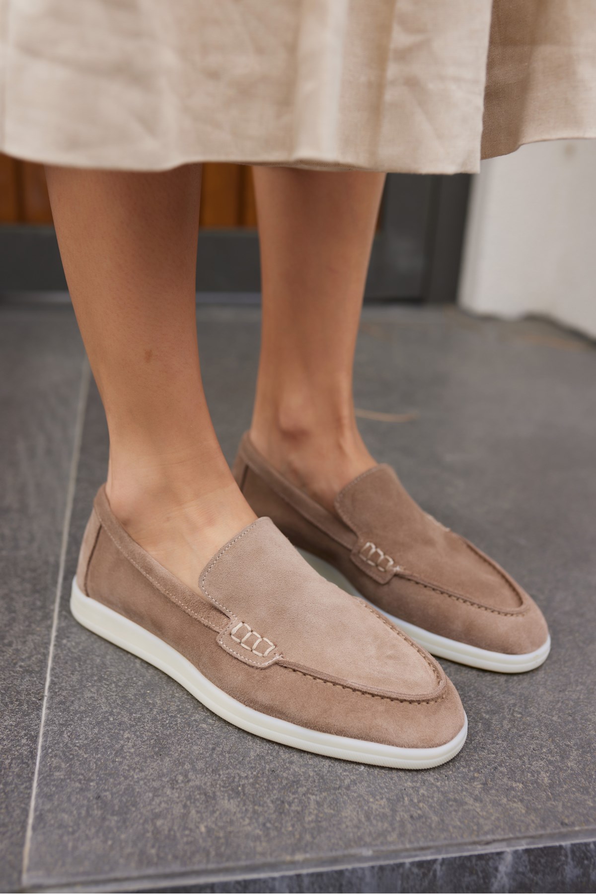 AMOR KADIN VIZON SUET LOAFER AYAKKABİ