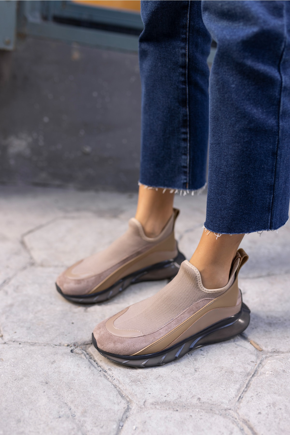 Calole Kadın Vizon Çorap Sneakers