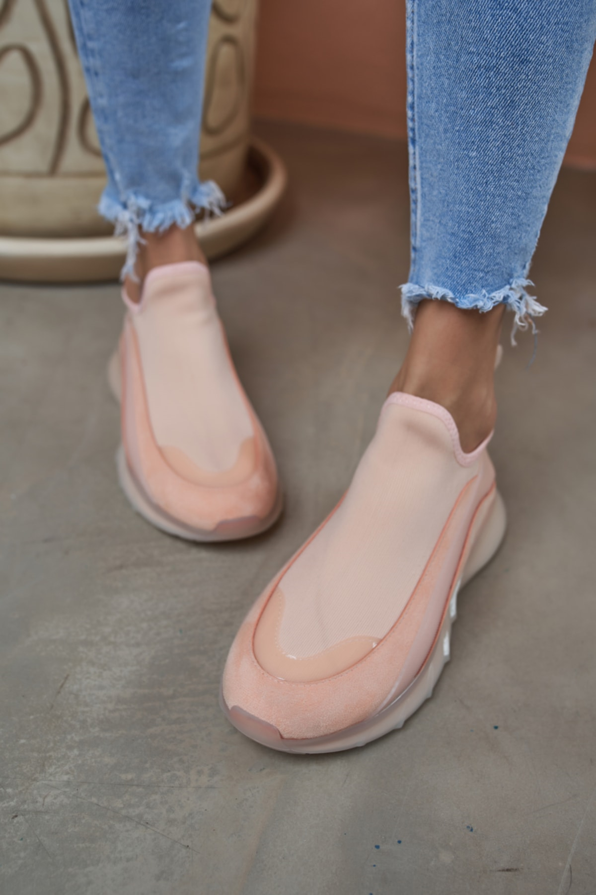 Calole Kadın Kavun Turuncu Airtaban Detay Sneakers Ayakkabi