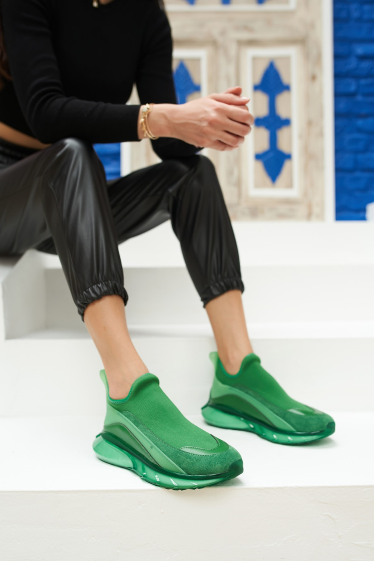 Calole Kadın Yeşil Trıko Airtaban Detay Sneakers