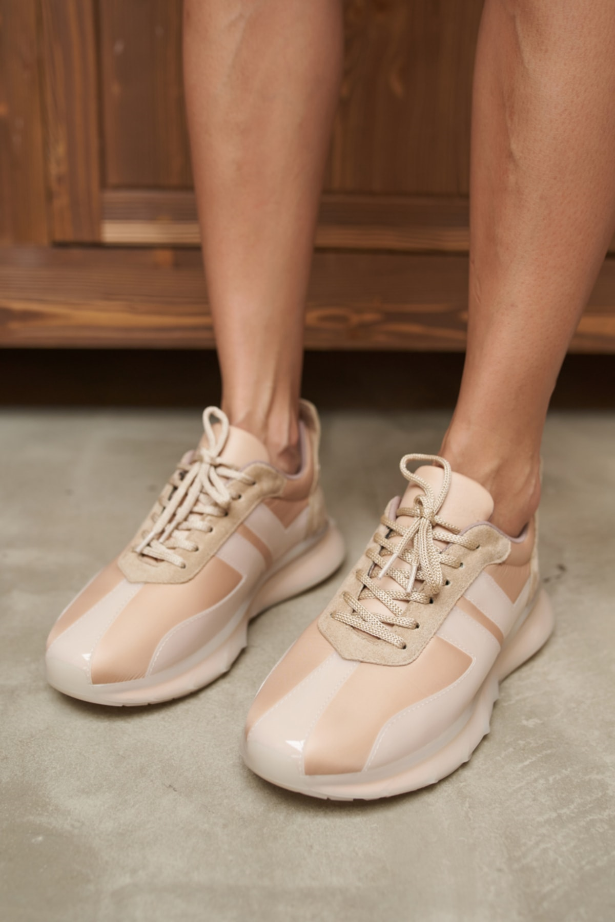 Fabiana Kadin Nude Parasut Nude Seffaf Airtaban Detay Sneakers