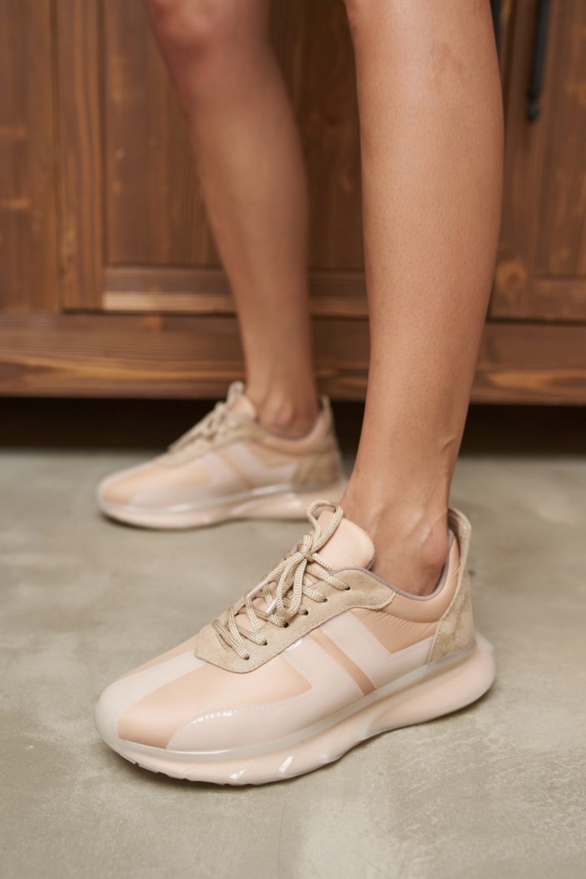 Fabiana Kadin Nude Parasut Nude Seffaf Airtaban Detay Sneakers