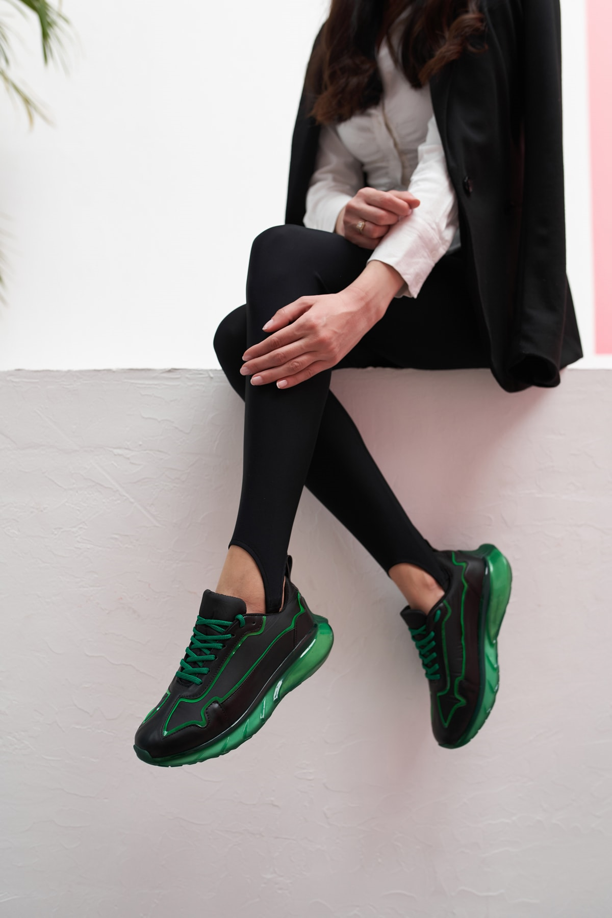 Lyuba Kadın Siyah Yeşil Airtaban Detay Sneakers