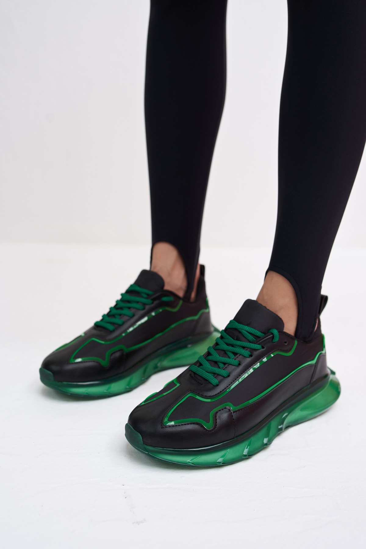 Lyuba Kadın Siyah Yeşil Airtaban Detay Sneakers