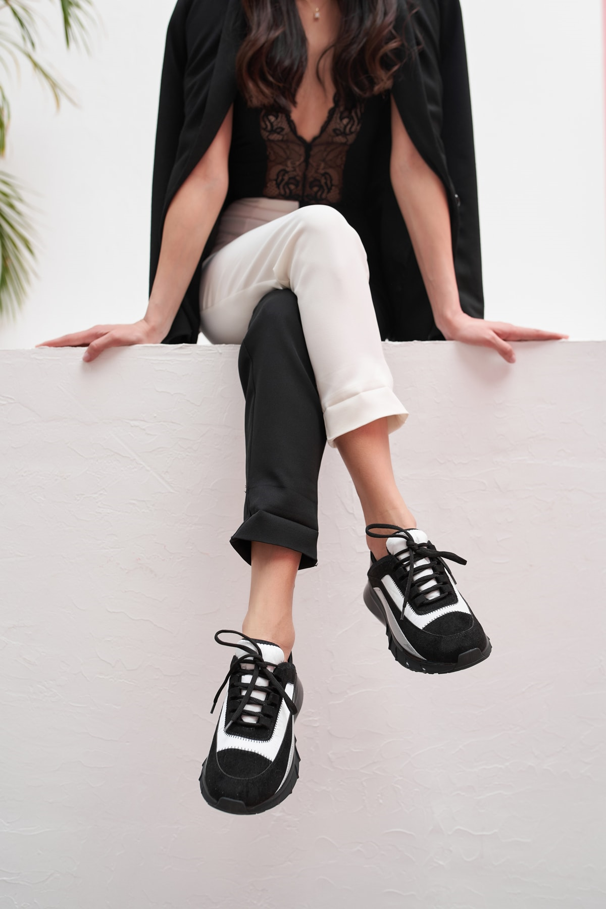 Marla Kadin Siyah Beyaz Detay Airtaban Sneakers