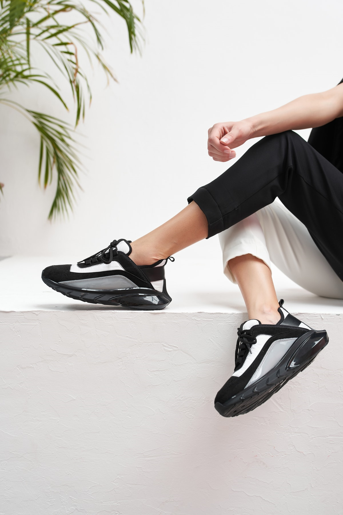 Marla Kadin Siyah Beyaz Detay Airtaban Sneakers