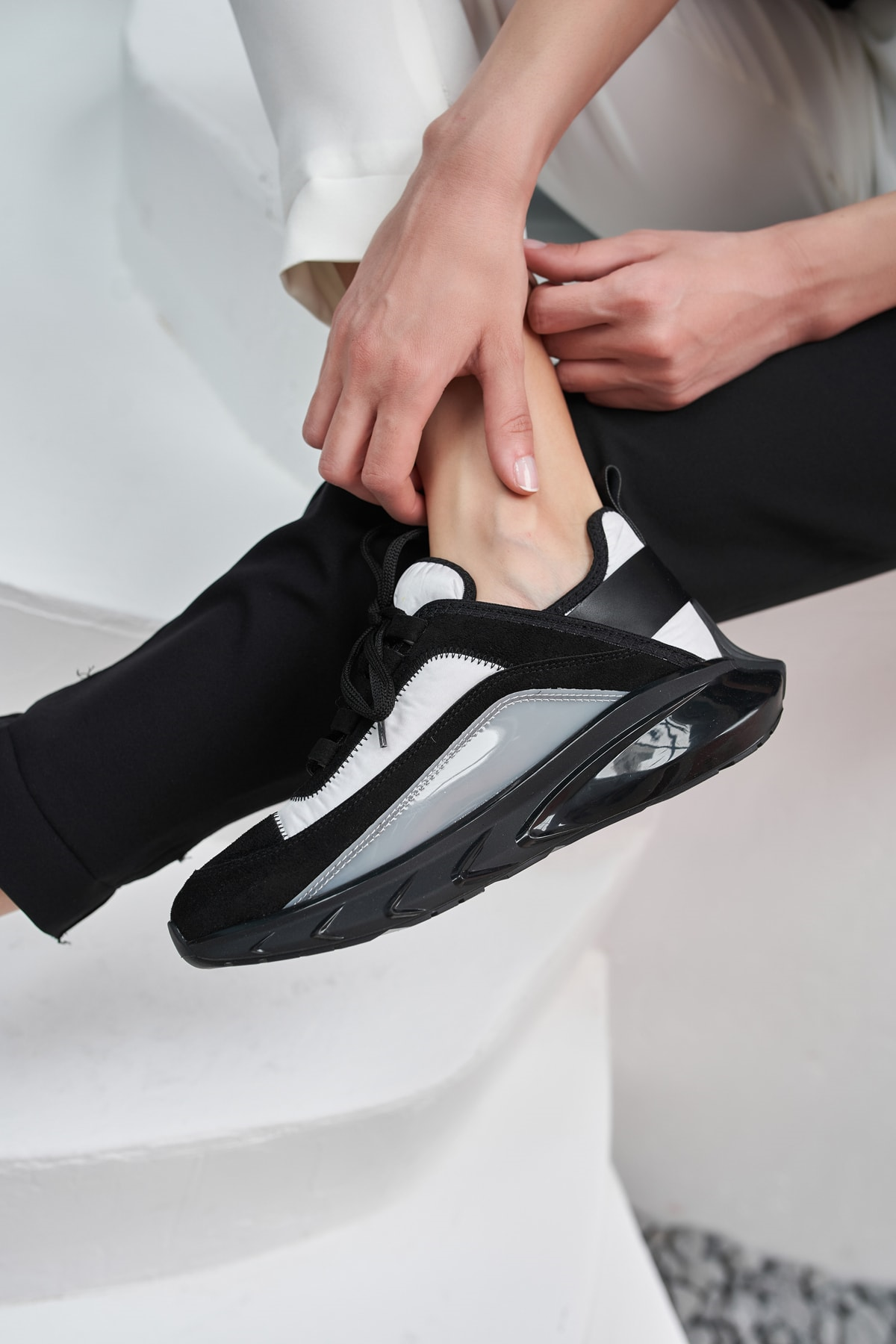 Marla Kadin Siyah Beyaz Detay Airtaban Sneakers