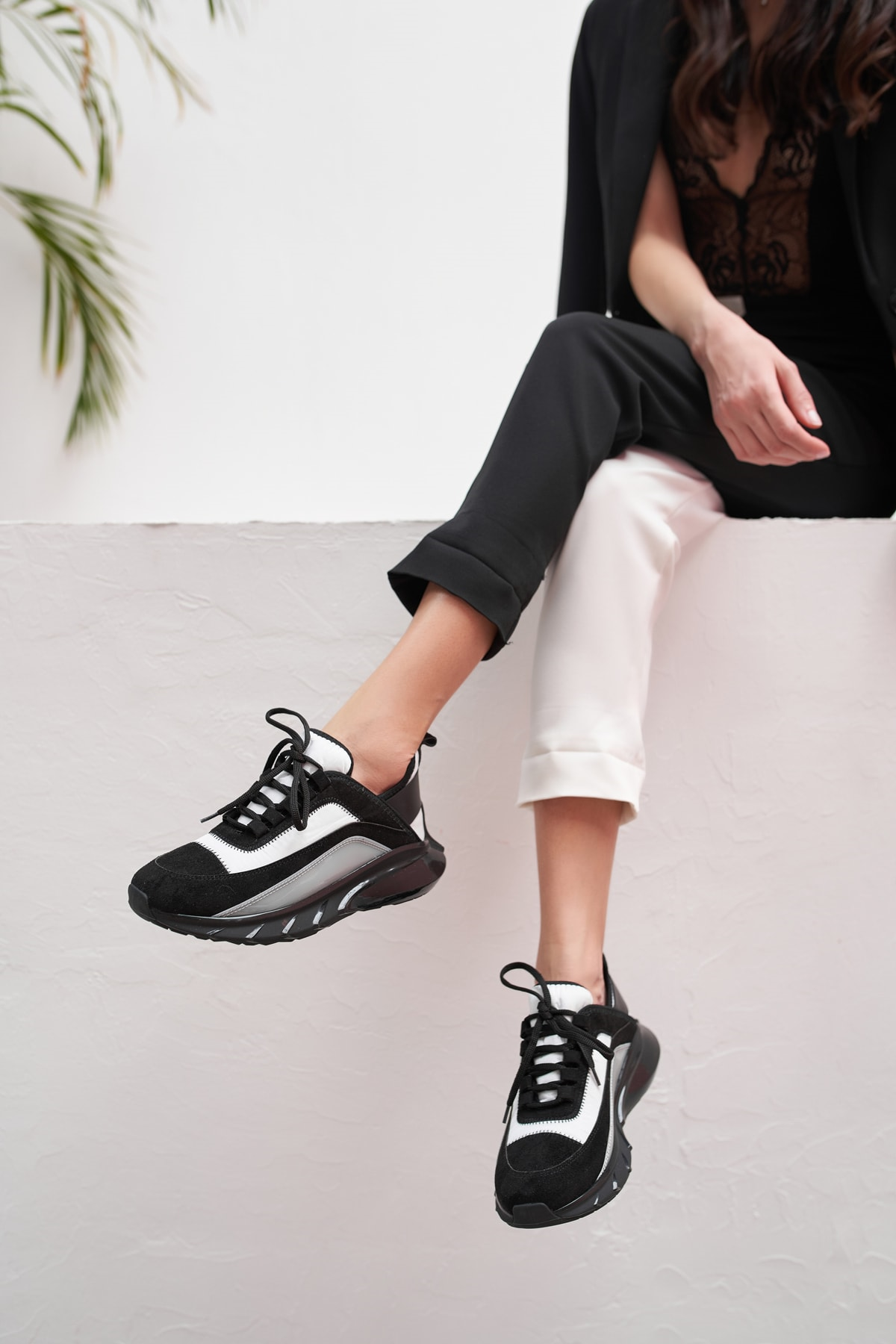 Marla Kadin Siyah Beyaz Detay Airtaban Sneakers
