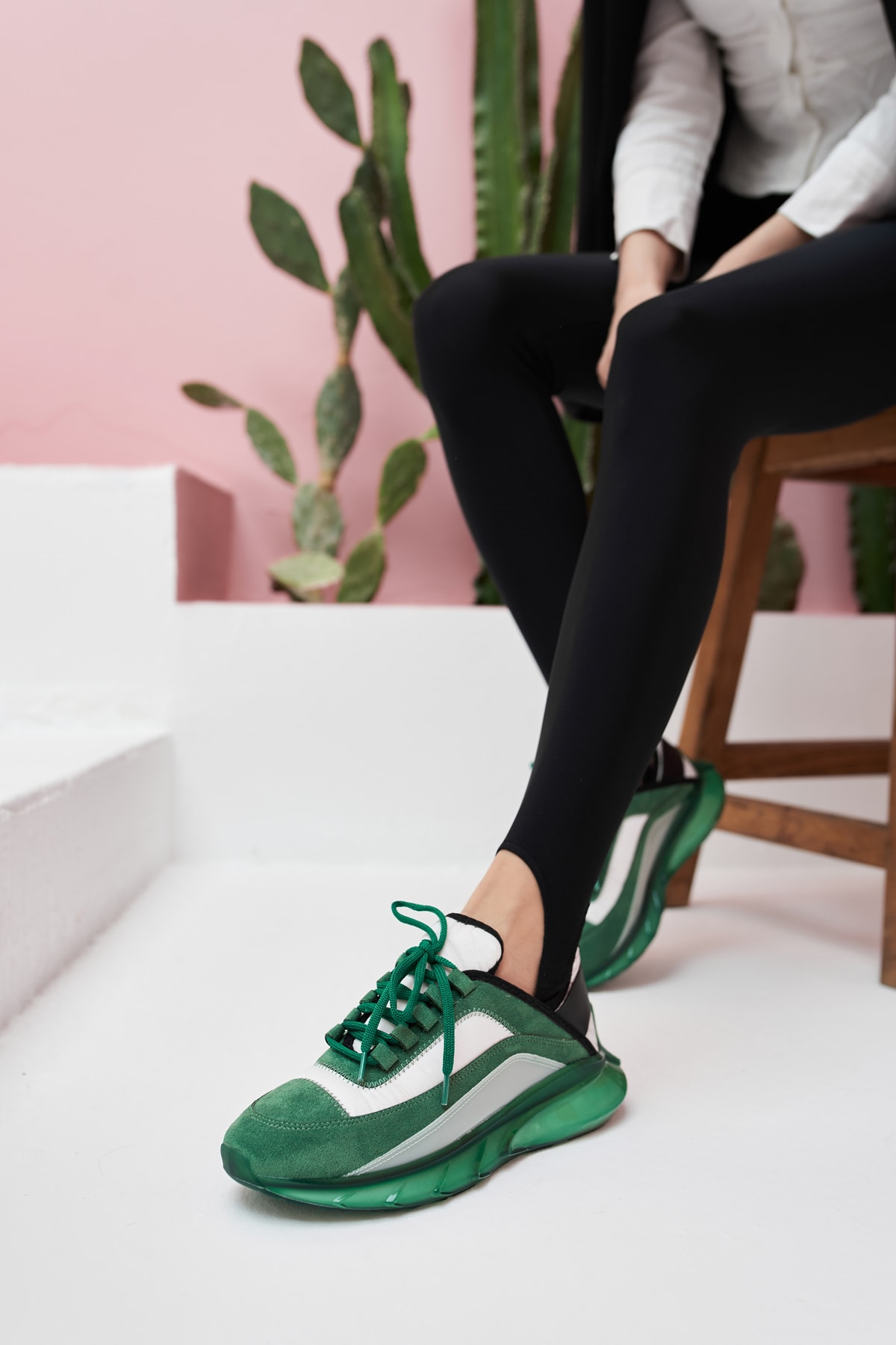 Marla Kadın Yeşil Beyaz Airtaban Detay Sneakers