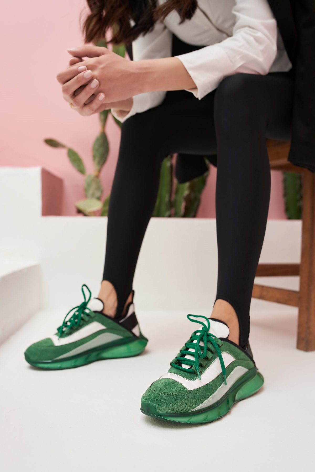 Marla Kadın Yeşil Beyaz Airtaban Detay Sneakers