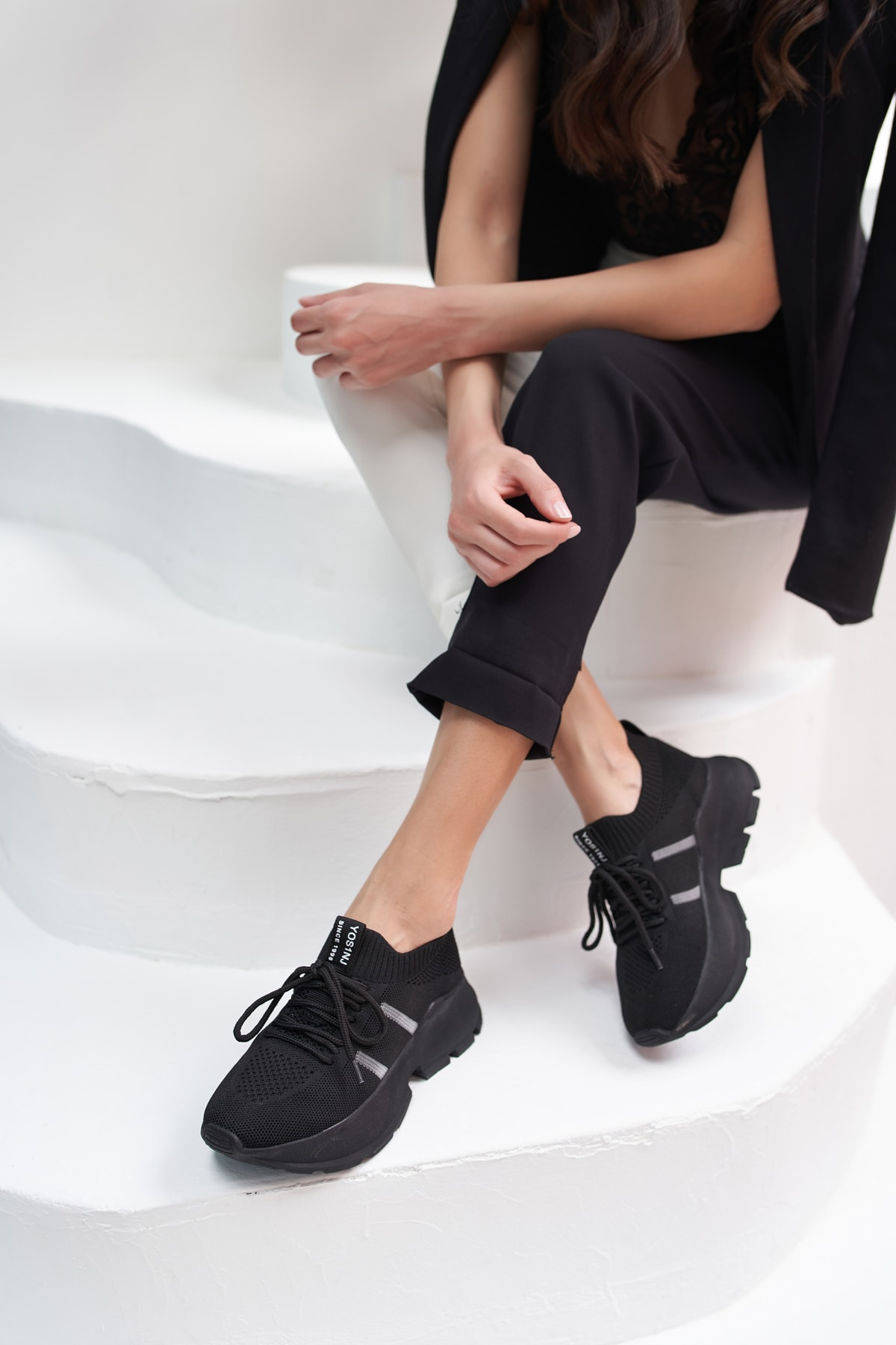 Giulla Kadın Siyah Trıko Sneakers
