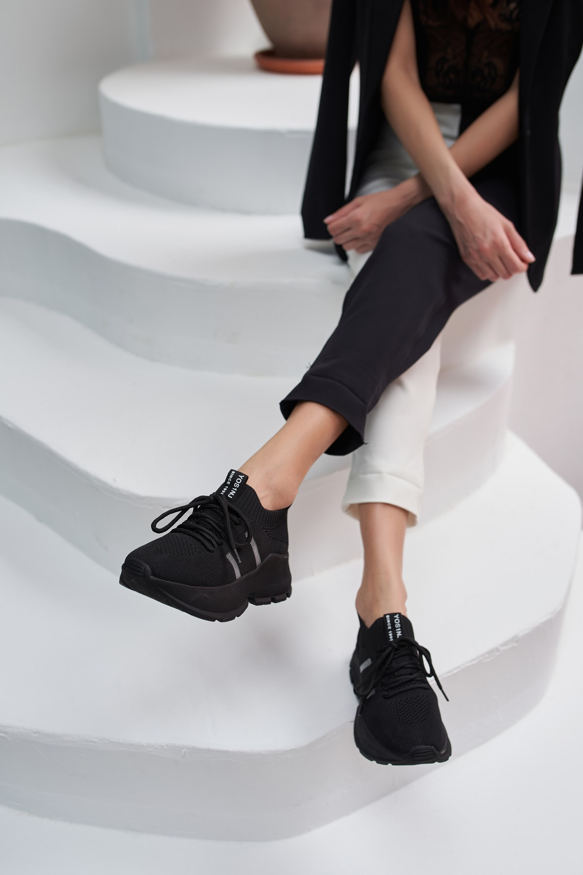 Giulla Kadın Siyah Trıko Sneakers