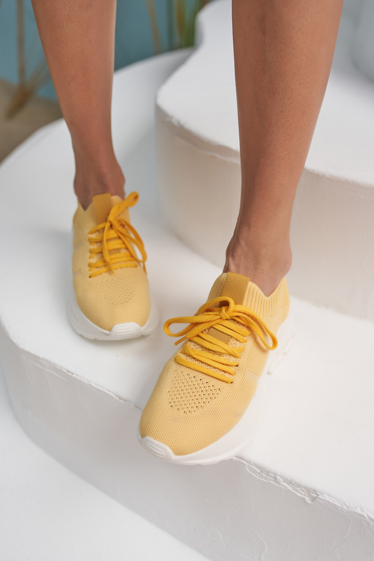 Giulla Kadın Sari Trıko Sneakers