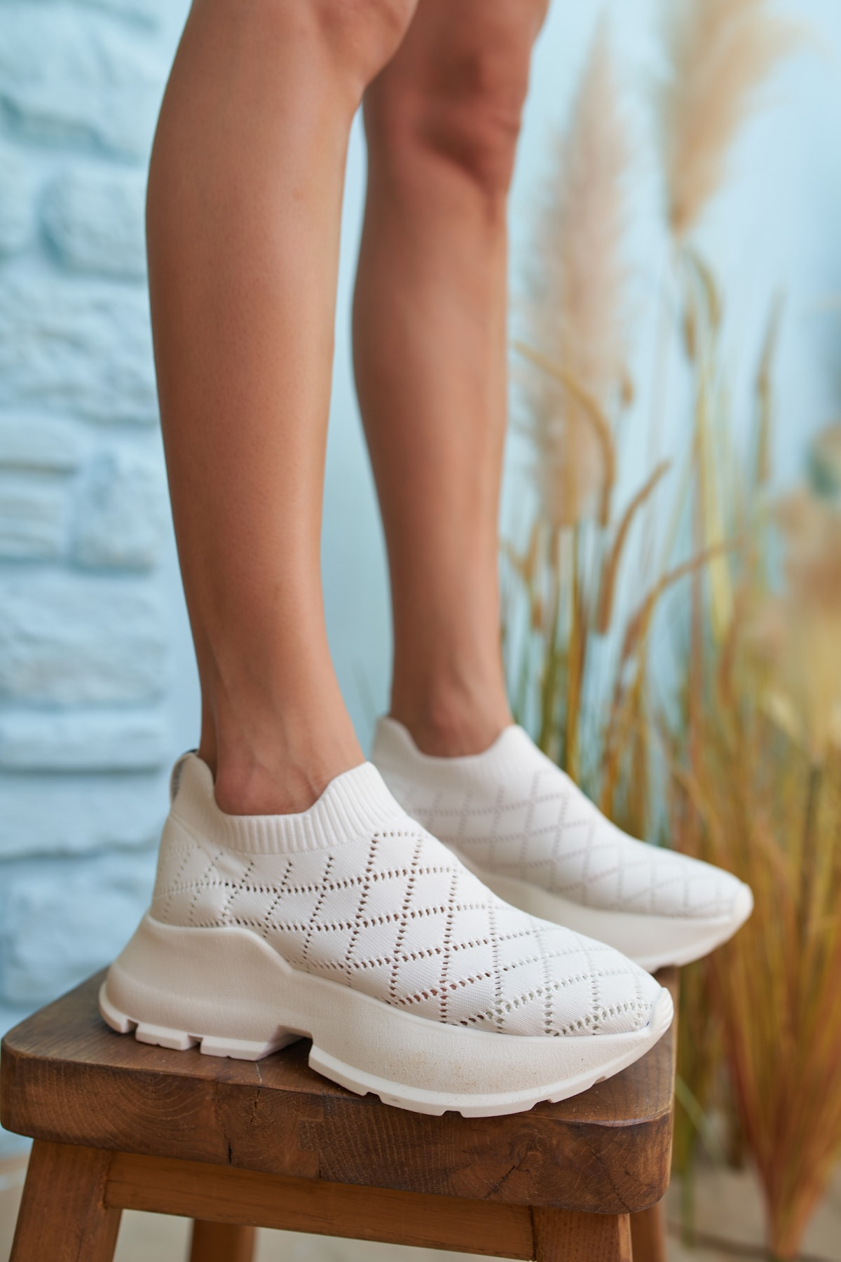 Alice Kadın Beyaz Trıko Sneakers