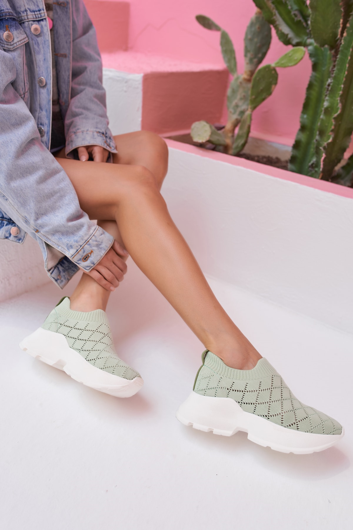 Alice Kadin Yeşil Trıko Sneakers