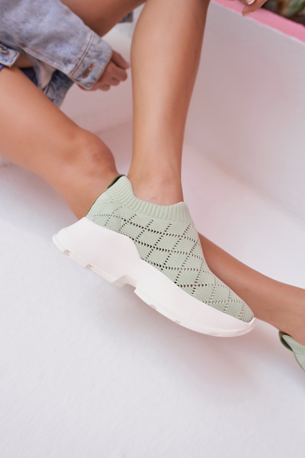 Alice Kadin Yeşil Trıko Sneakers