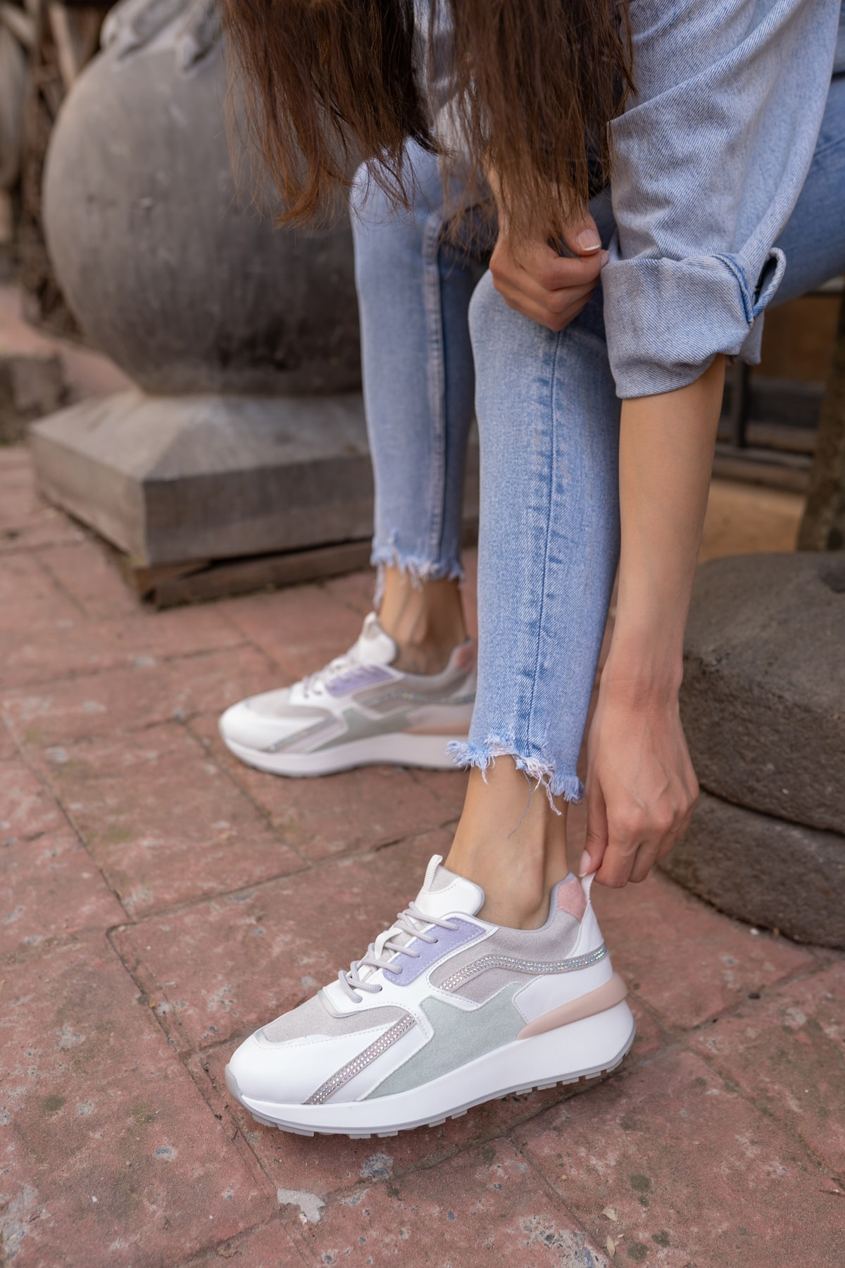 Vivian Kadin Beyaz Multi Sneakers