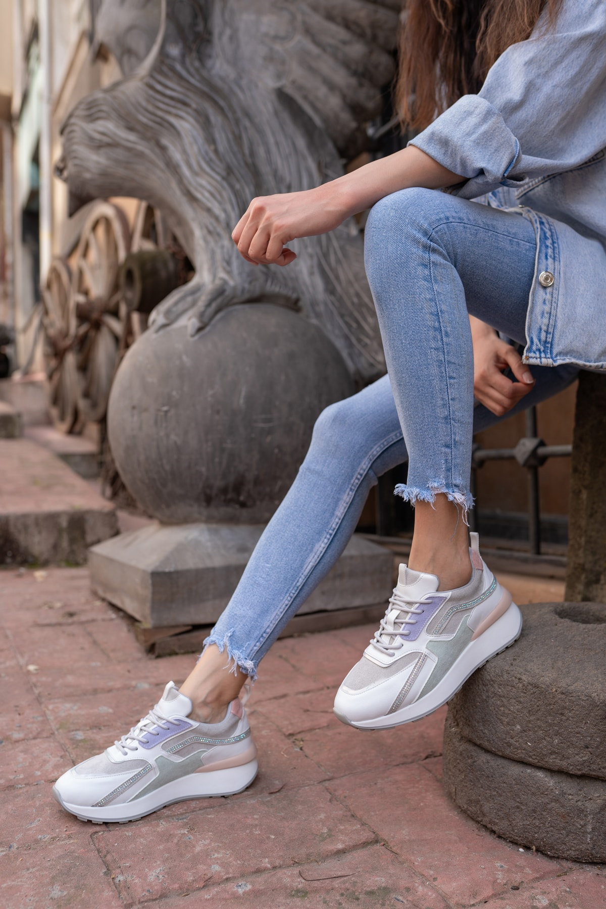 Vivian Kadin Beyaz Multi Sneakers