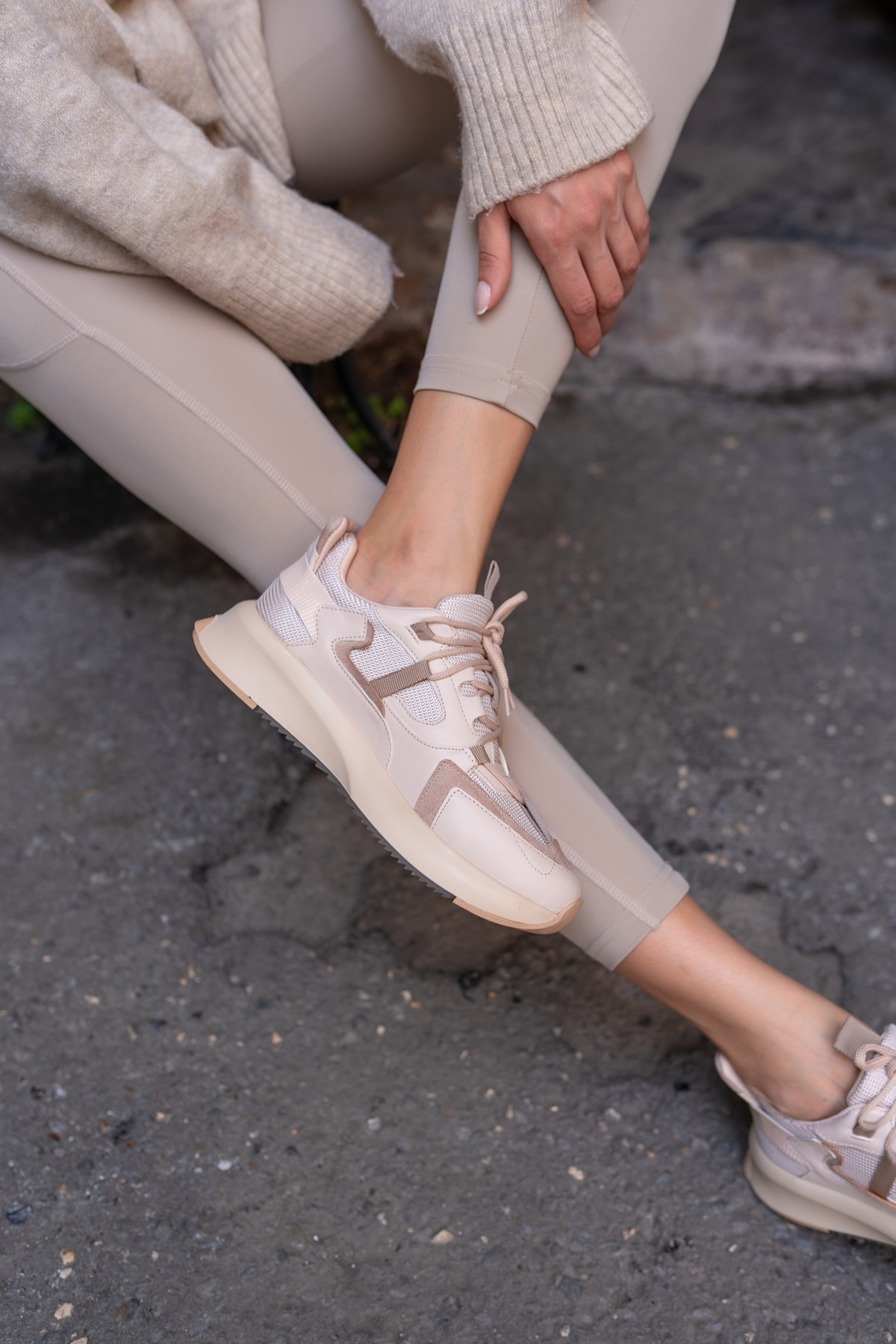 Calista Kadin Nude Cilt Sneakers