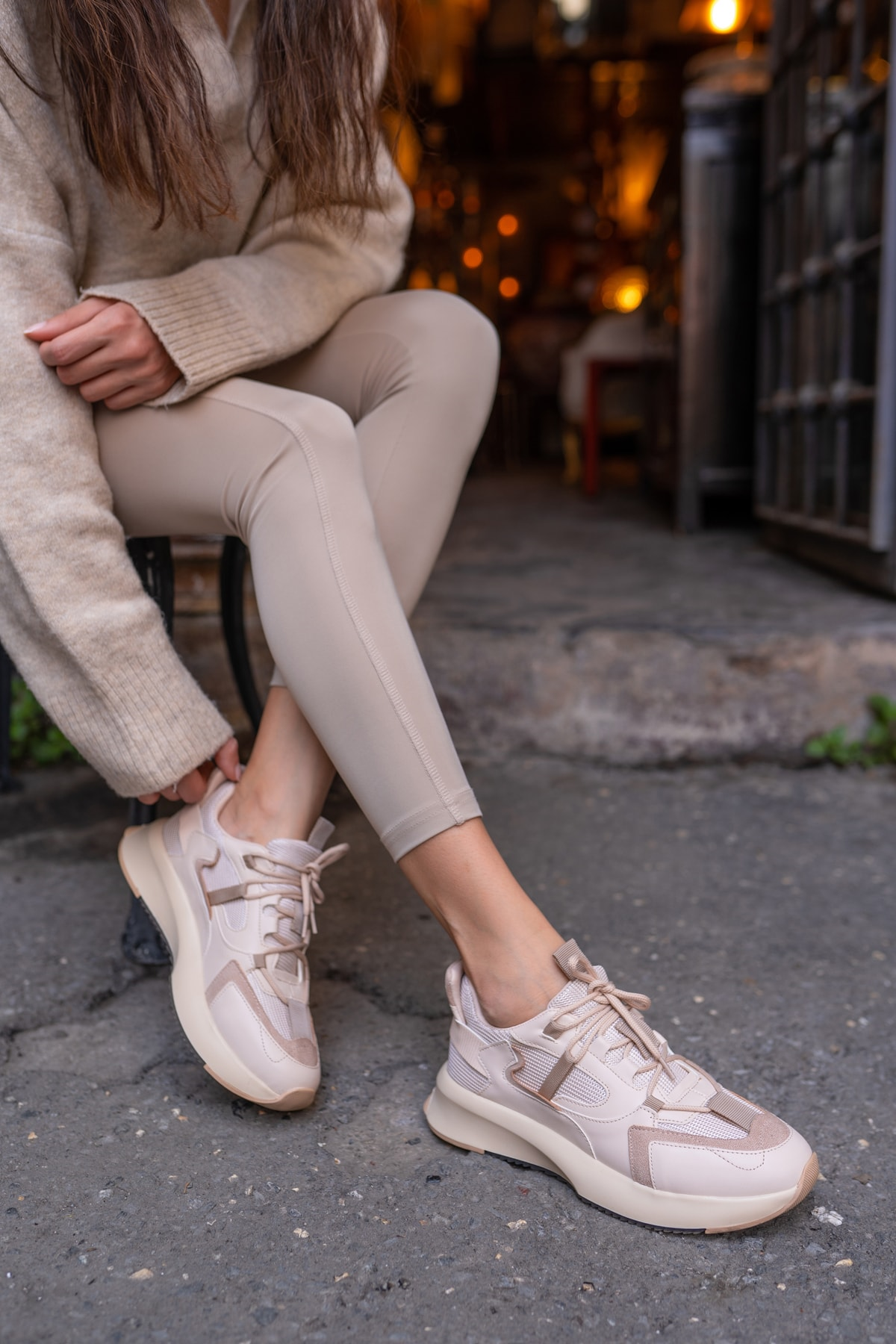 Calista Kadin Nude Cilt Sneakers