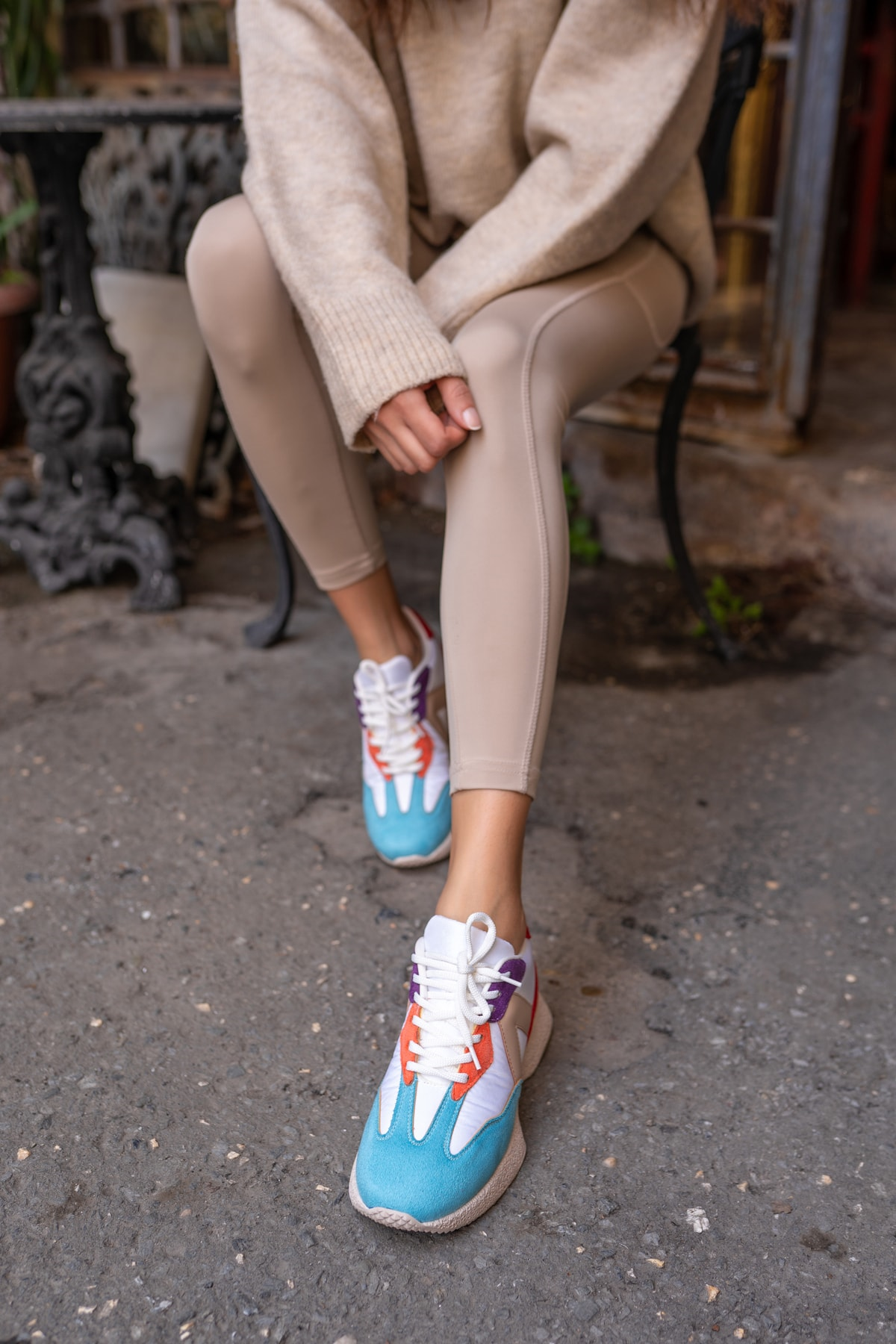 Cindia Kadin Mavi Beyaz Multi Sneakers
