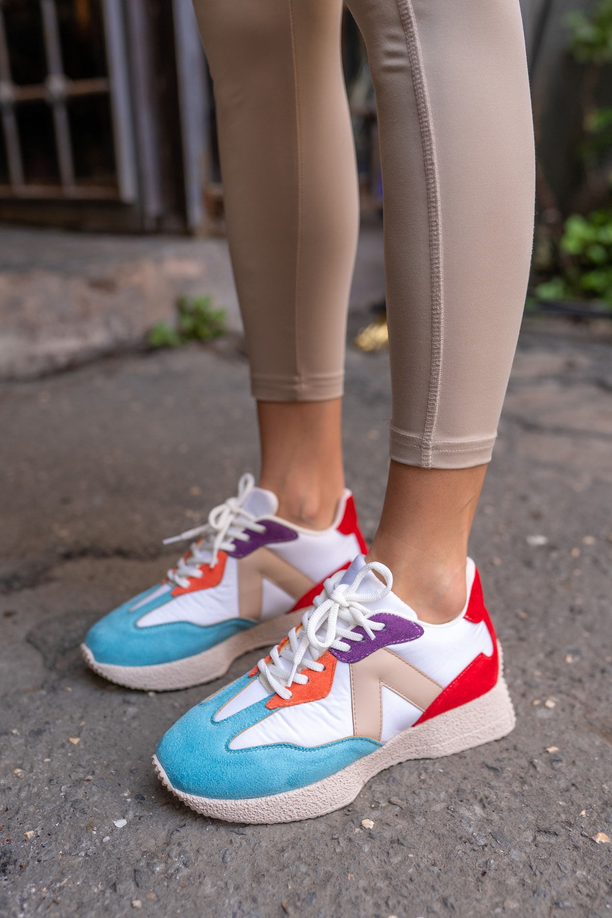 Cindia Kadin Mavi Beyaz Multi Sneakers