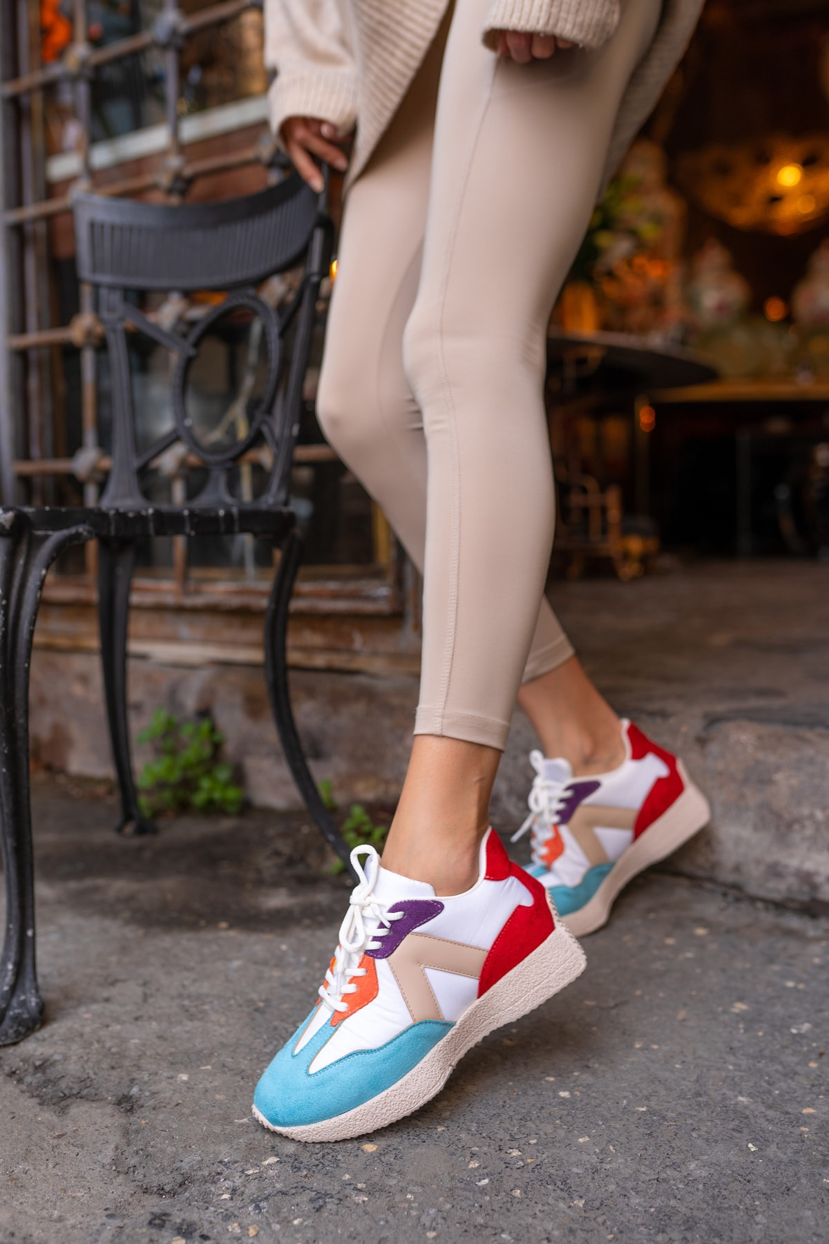 Cindia Kadin Mavi Beyaz Multi Sneakers