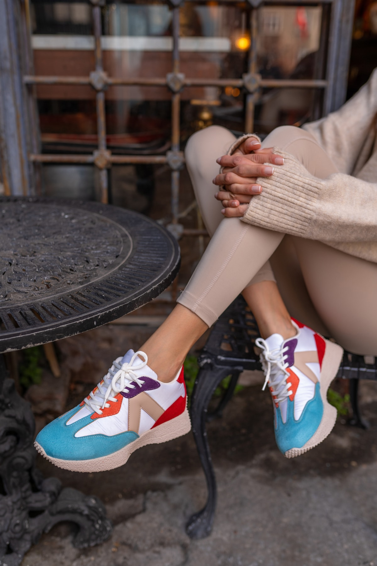 Cindia Kadin Mavi Beyaz Multi Sneakers