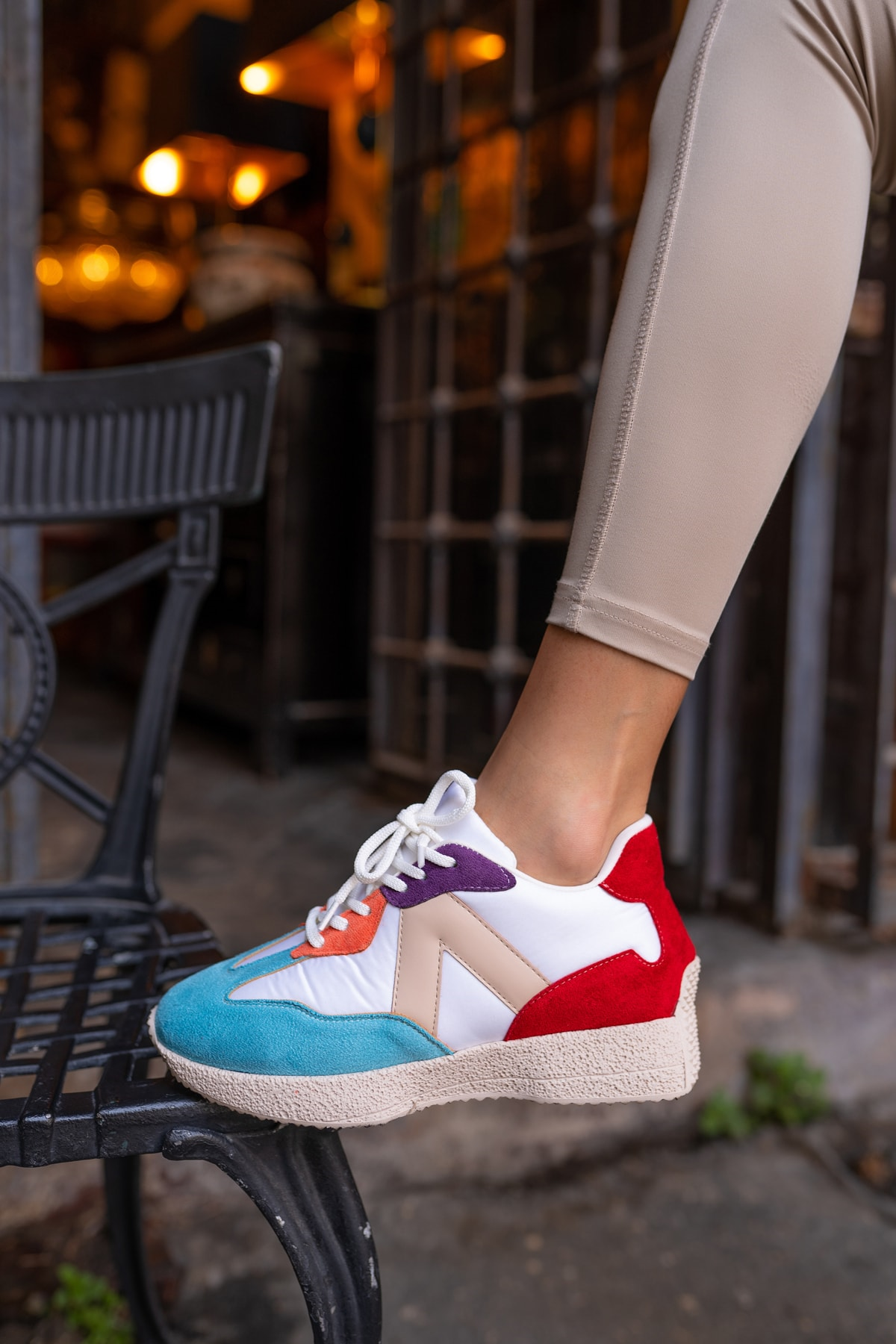Cindia Kadin Mavi Beyaz Multi Sneakers