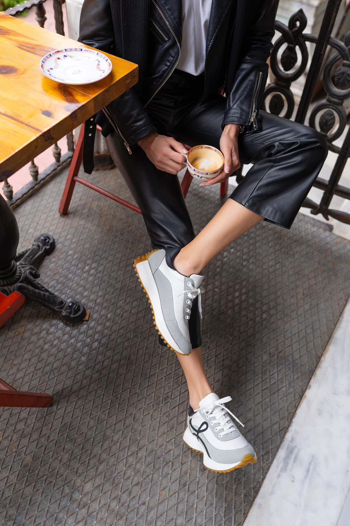 Jaine Kadın Beyaz Siyah Sneakers Ayakkai